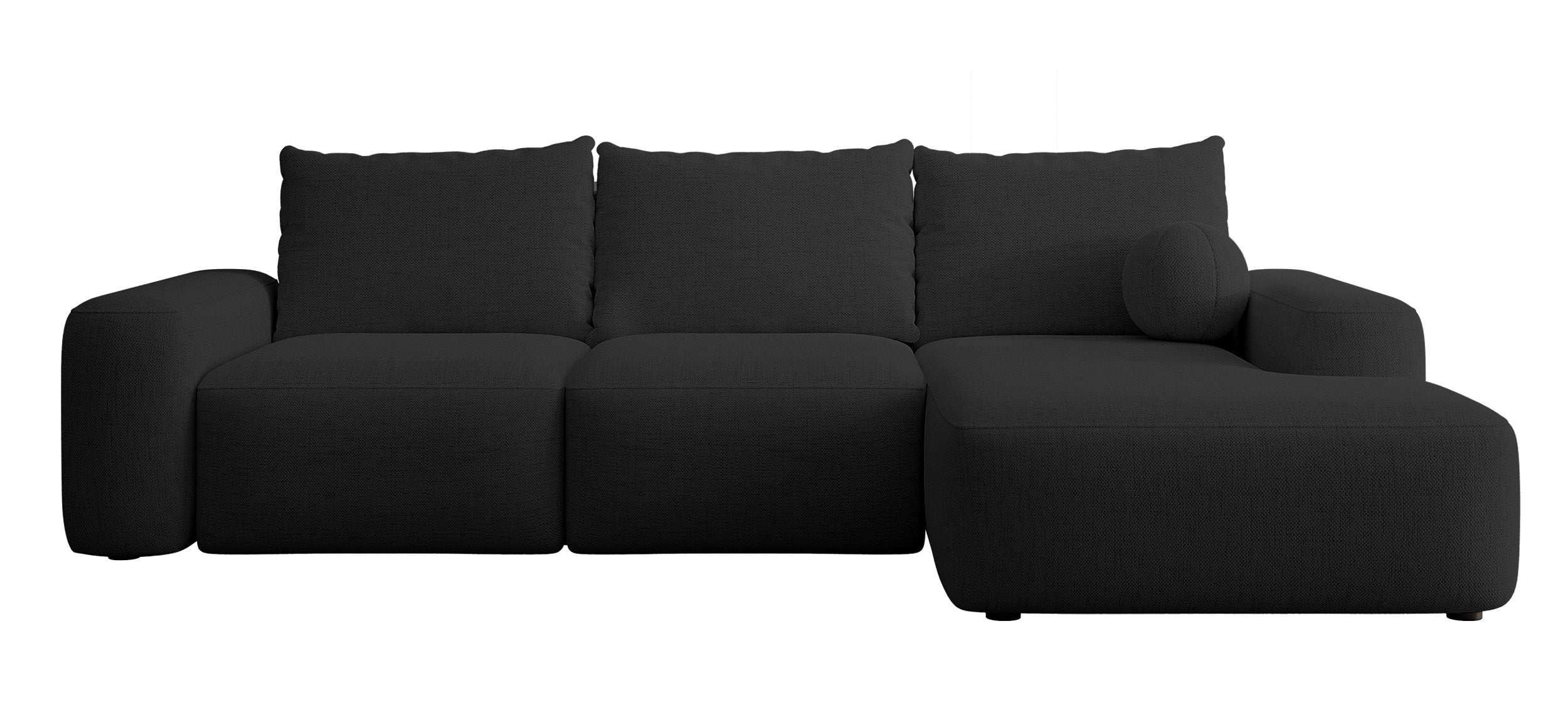 selsey-carnos-ecksofa-mit-schlaffunktion-l-form-rechts-schwarzer-chenille-mit-ba image 1