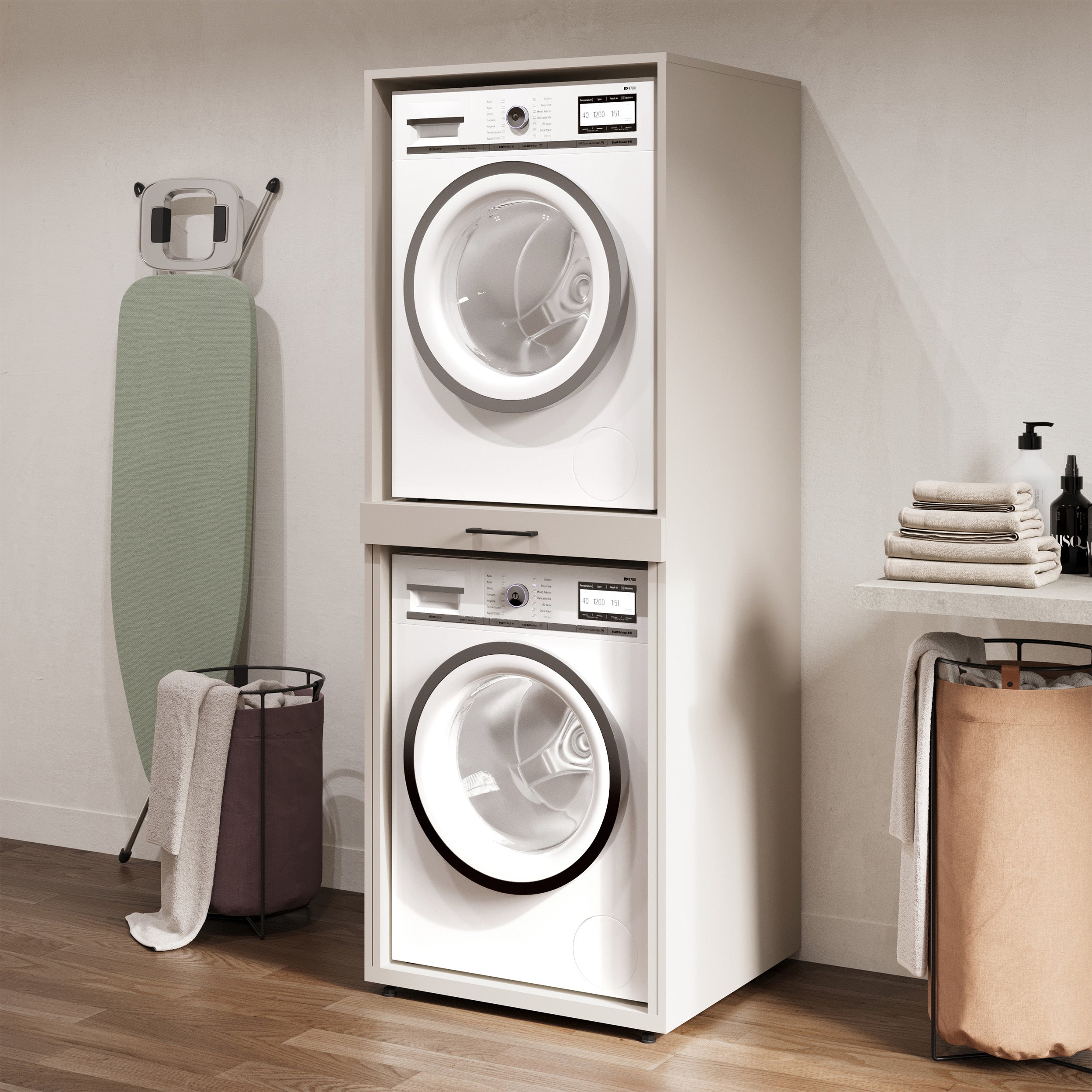 selsey-aza-schrank-f-r-waschmaschine-und-trockner-mit-kaschmir-regal image 2