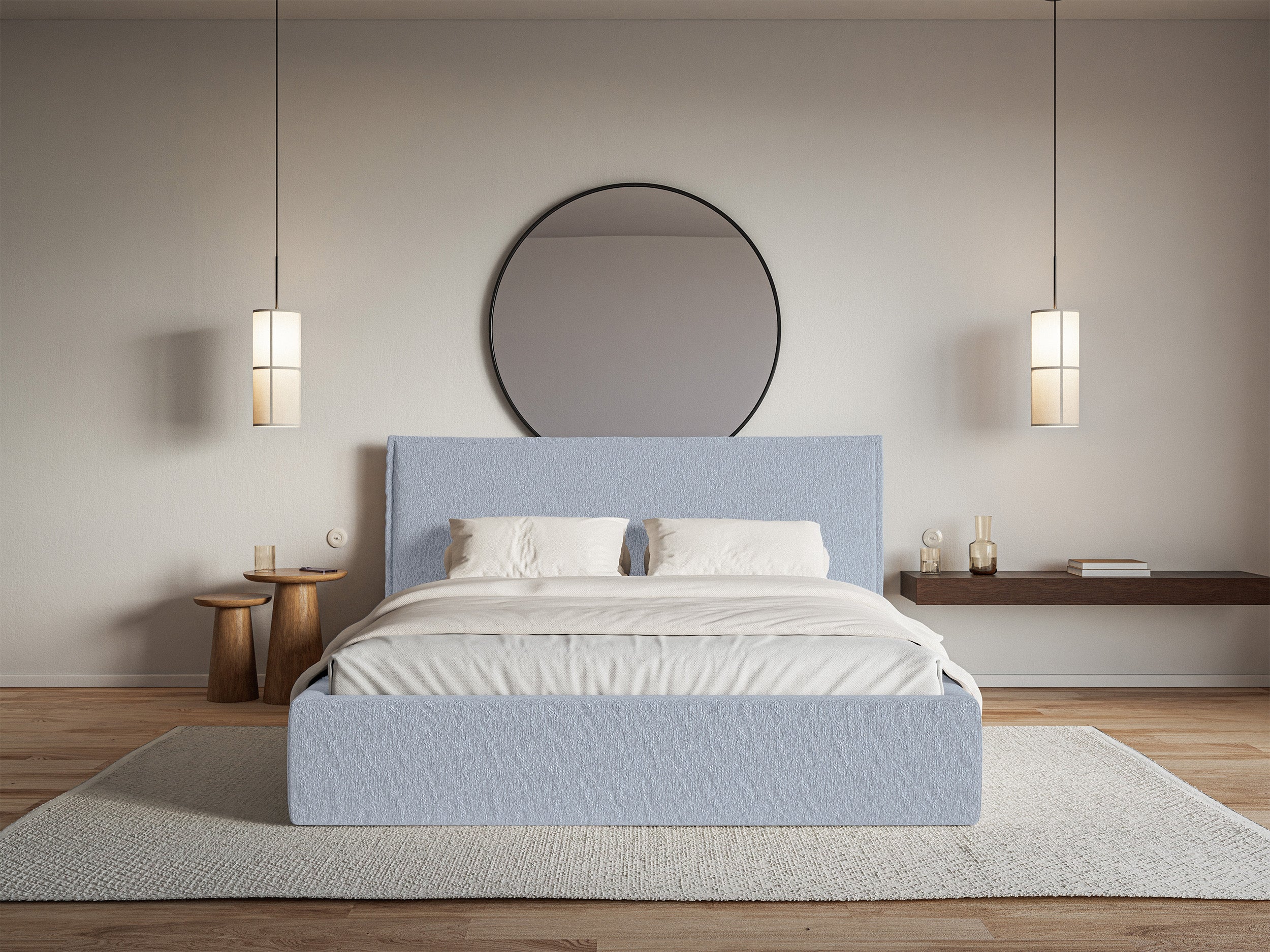selsey-softie-polsterbett-160x200-cm-mit-stauraum-hellblau-chenille-metallrahmen image 3