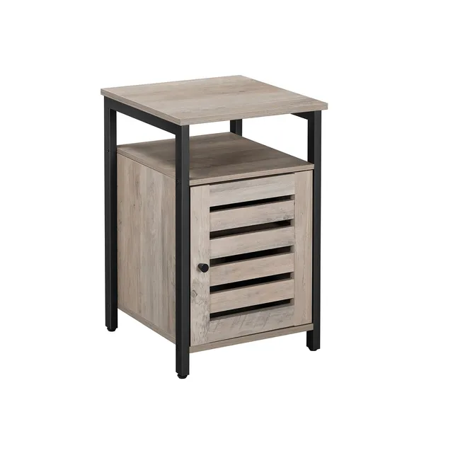 vasagle-nachttisch-mit-ablage-greige-schwarz-40-x-40-x-60-cm image 1