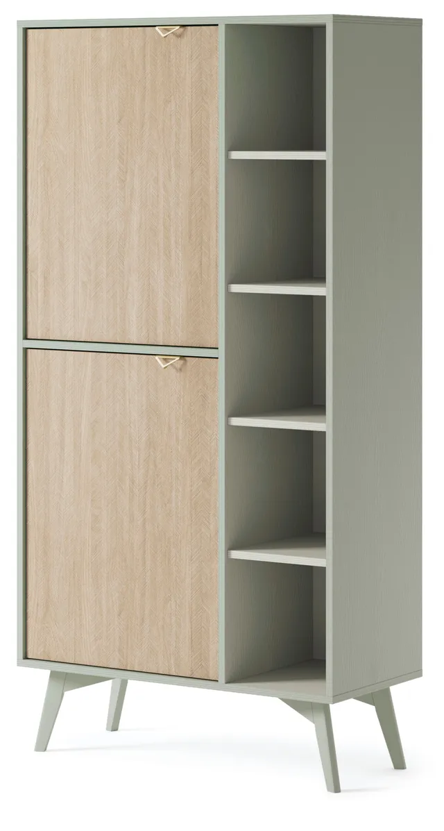 selsey-favoria-regal-mit-zwei-t-ren-80-cm-eukalyptus-fischgr-t-scandi-goldgriffe image 1