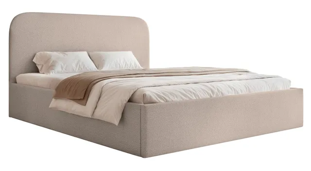 selsey-sonvivo-polsterbett-160x200-cm-mit-bettkasten-beige-chenille-metallrahmen image 1