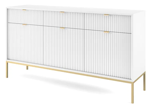 selsey-vellore-dreht-r-kommode-154-cm-wei-gerillte-fronten-goldenes-gestell-6-f- image 1