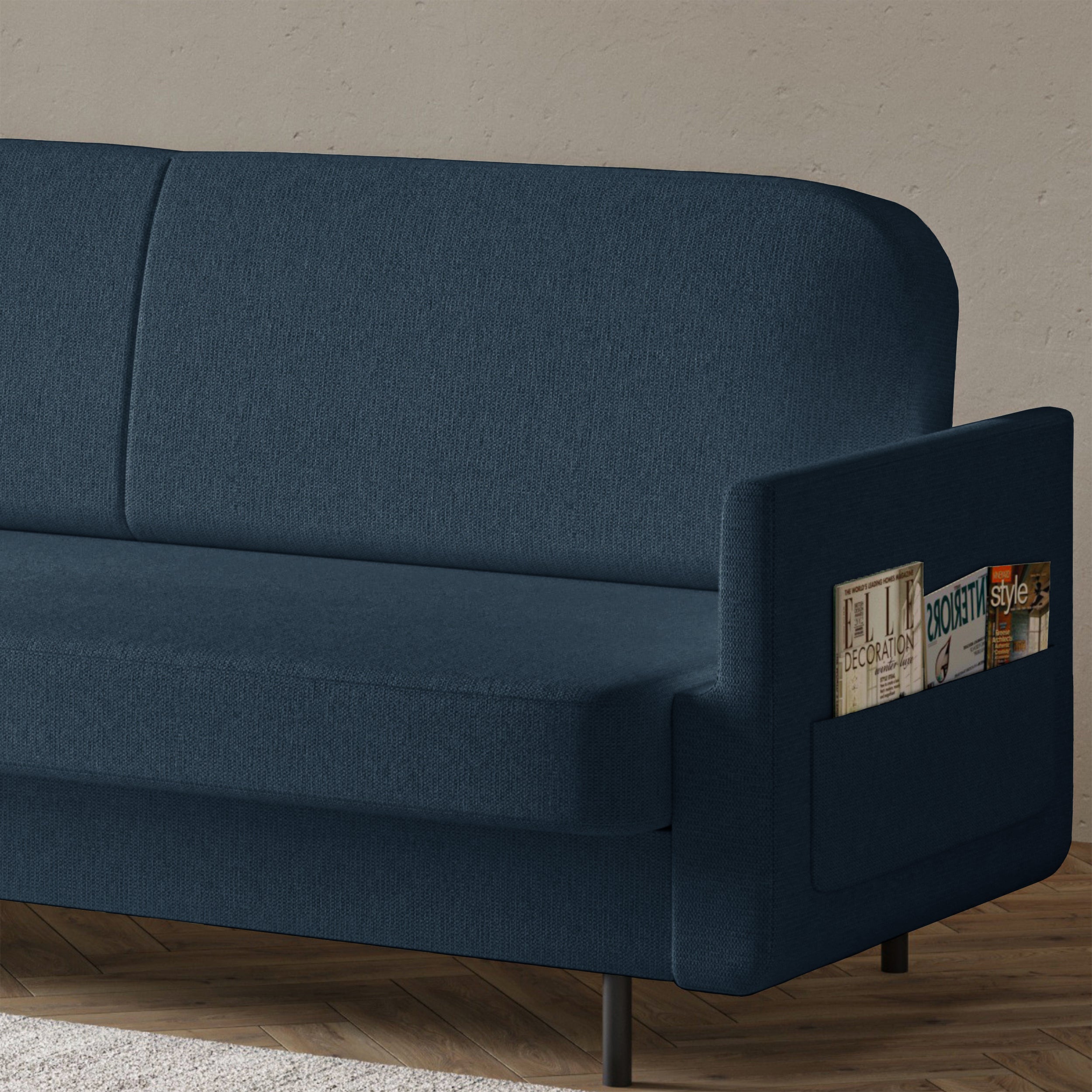 selsey-ovelio-dreisitziges-ausklappbares-sofa-mit-seitentasche-marineblauer-chen image 5