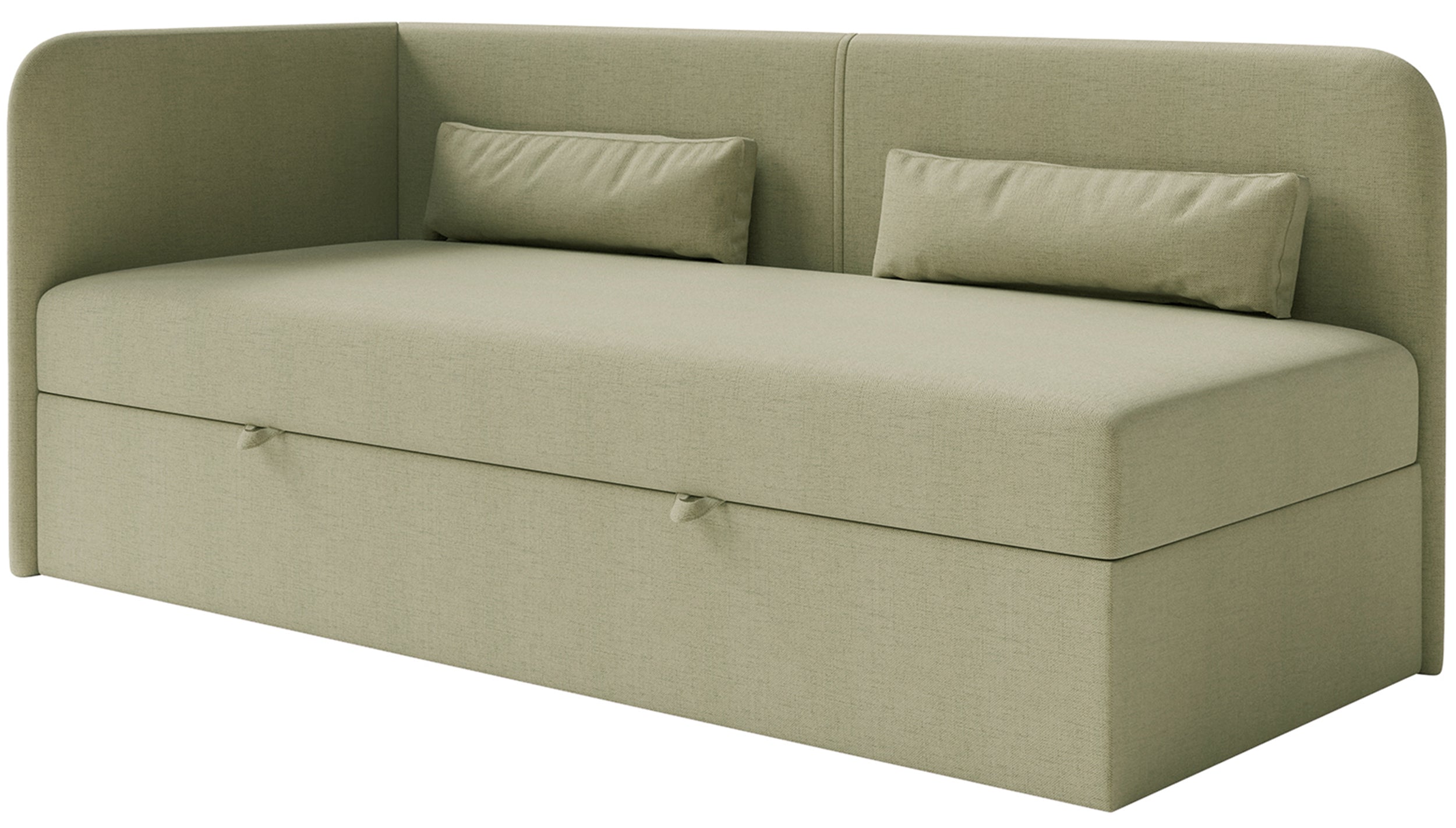 selsey-calmmo-jugendbett-90x200-cm-linksseitig-mit-stauraum-olivgr-ner-chenille image 1
