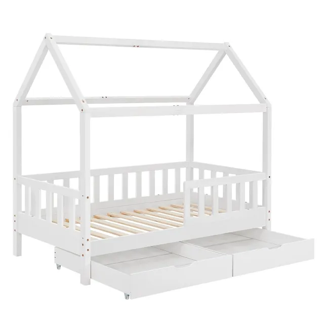 juskys-kinderbett-marli-90x200-cm-mit-bettkasten-wei image 1