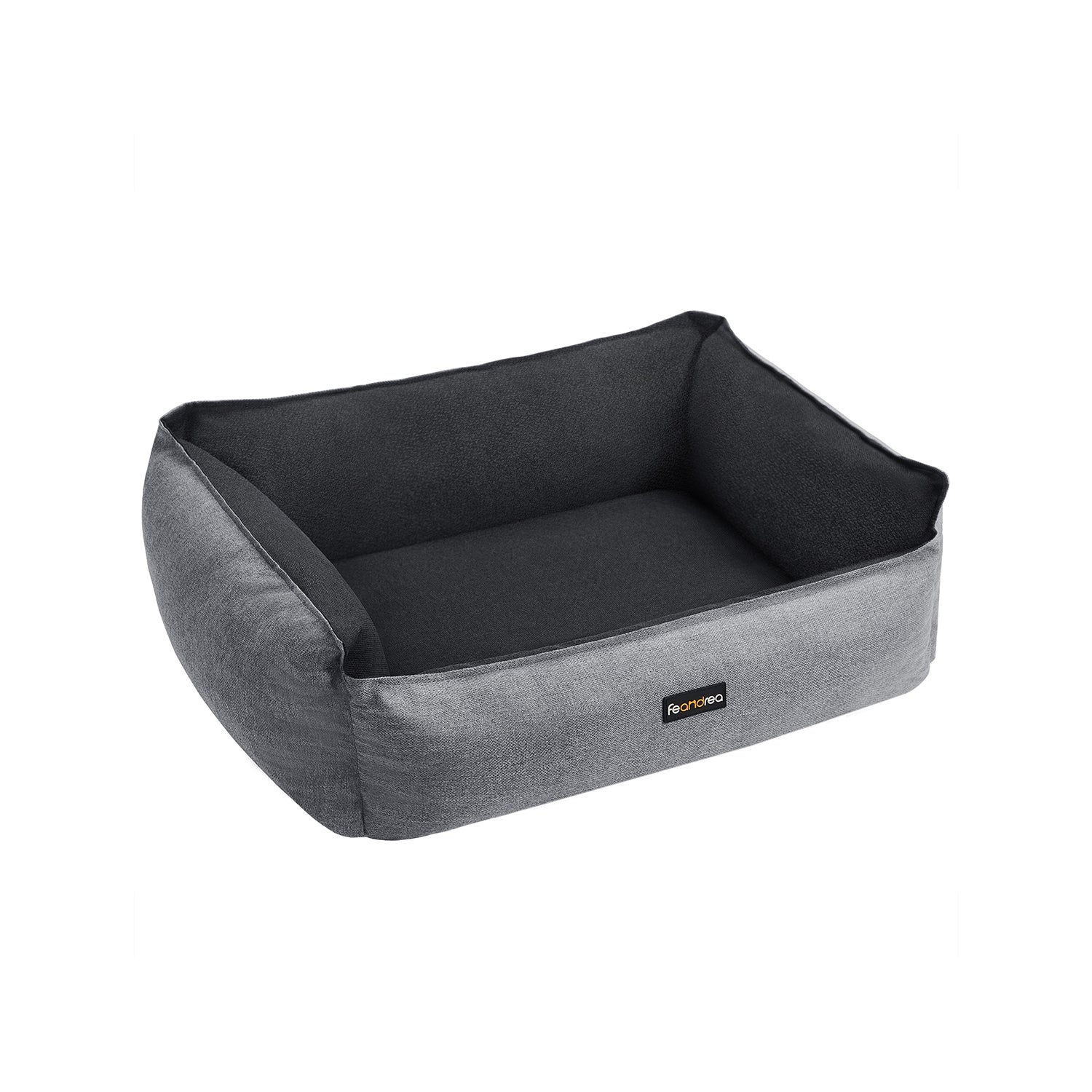 vasagle-hundebett-mit-rand-80-x-60-x-28-cm-grau-dunkelgrau image 1