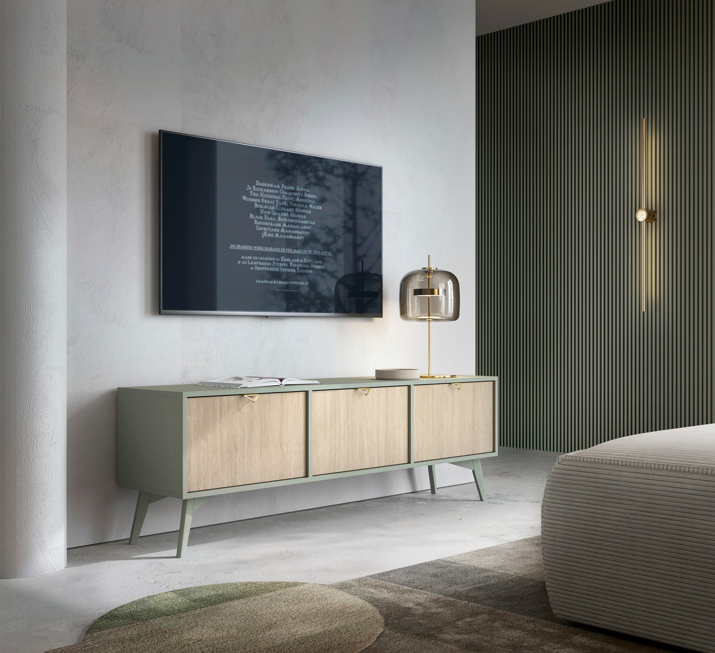 selsey-favoria-tv-schrank-158-cm-eukalyptus-fischgr-t-scandi-goldene-griffe image 2
