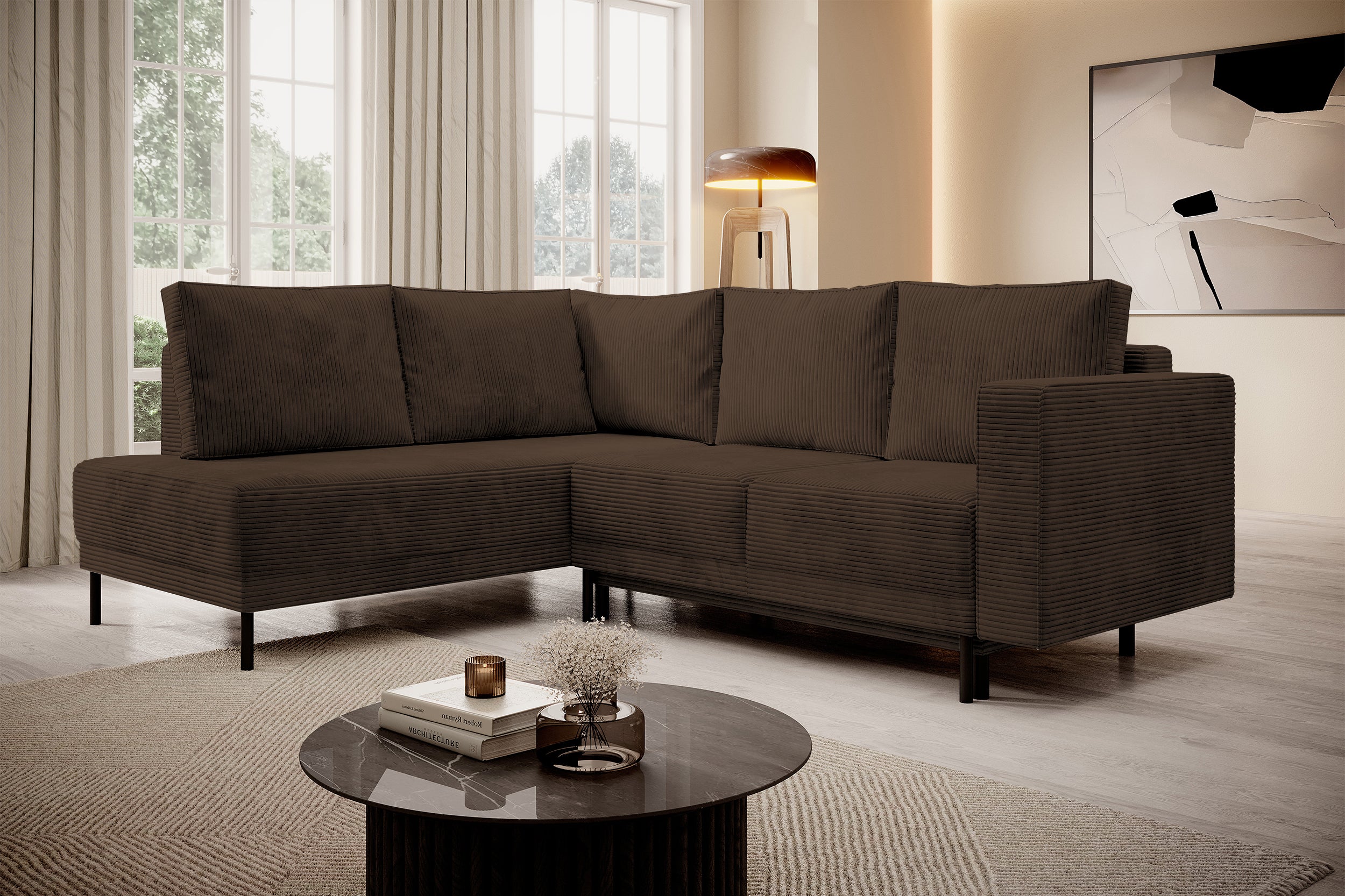 selsey-rodario-ecksofa-links-mit-schlaffunktion-und-bettkasten-dunkelbrauner-cor image 2