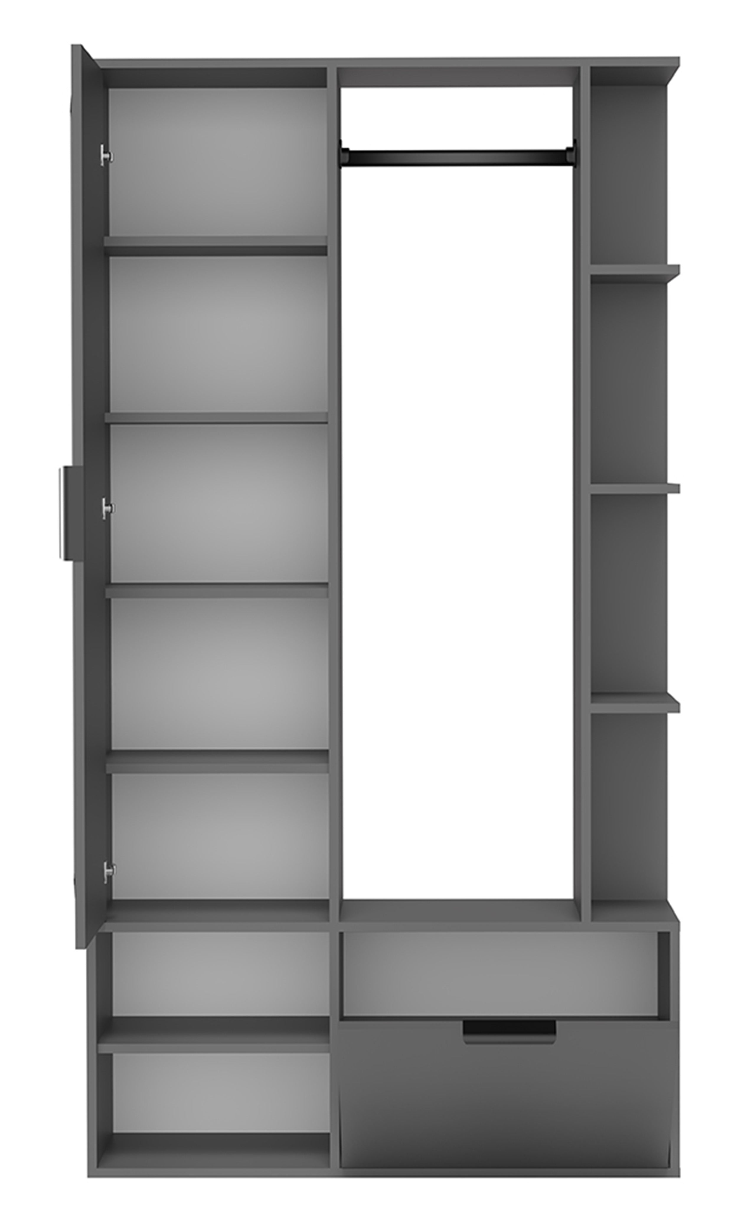 selsey-nala-flur-set-mit-spiegel-und-100-cm-kleiderstange-diamantgrau image 7