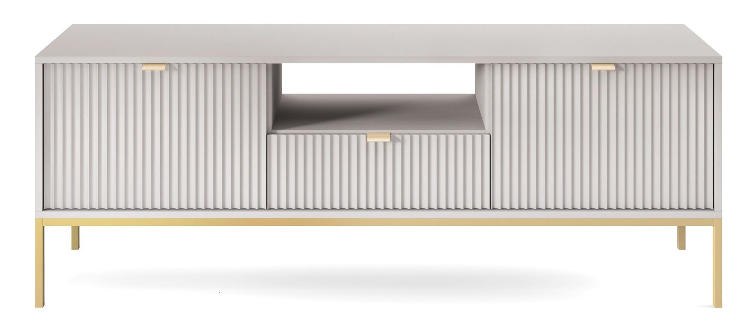 selsey-vellore-tv-schrank-154-cm-grau-gerillte-fronten-goldenes-gestell image 2