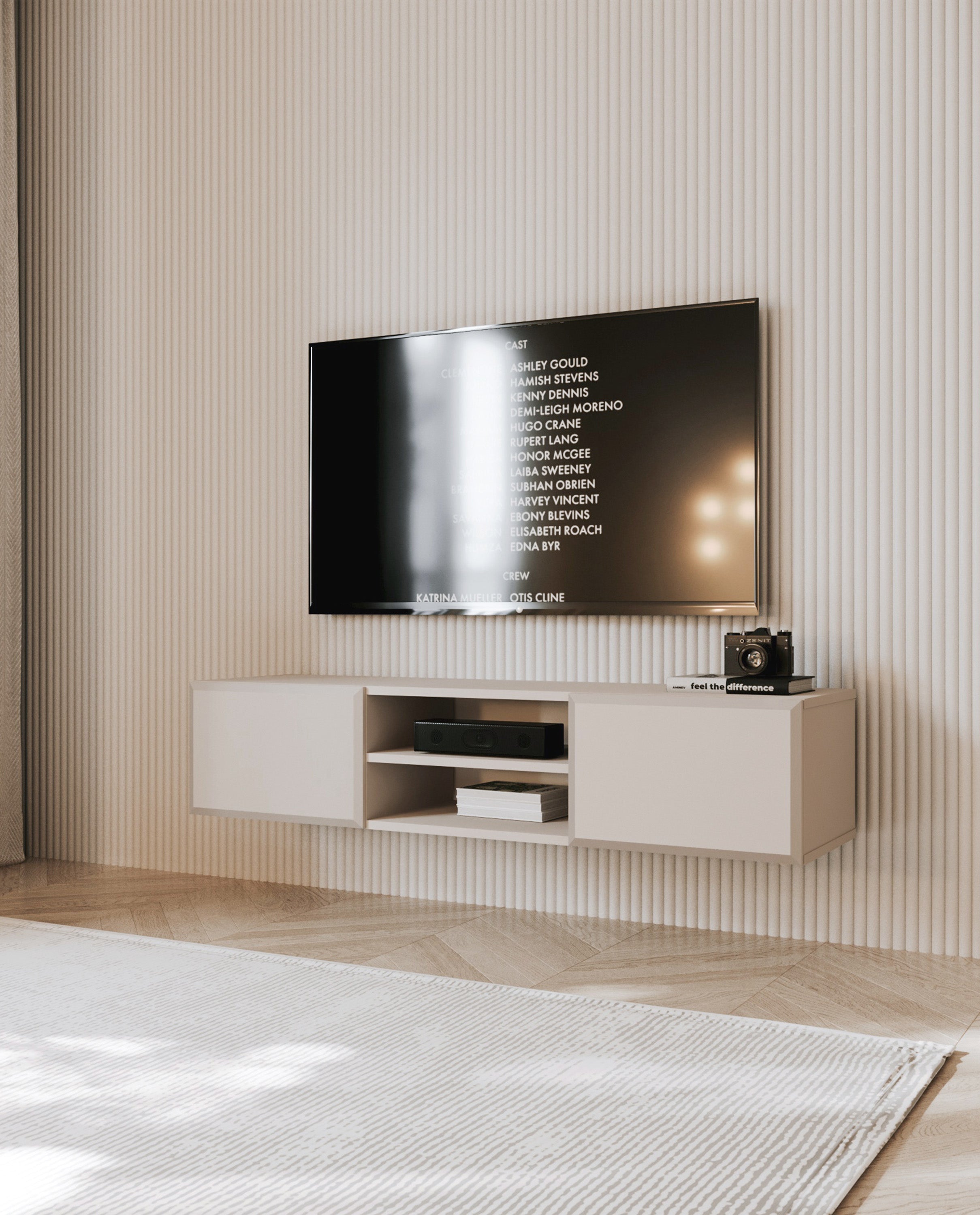 selsey-chocolated-h-ngender-tv-schrank-137-cm-sandbeige-mit-2-t-ren-und-nische image 2