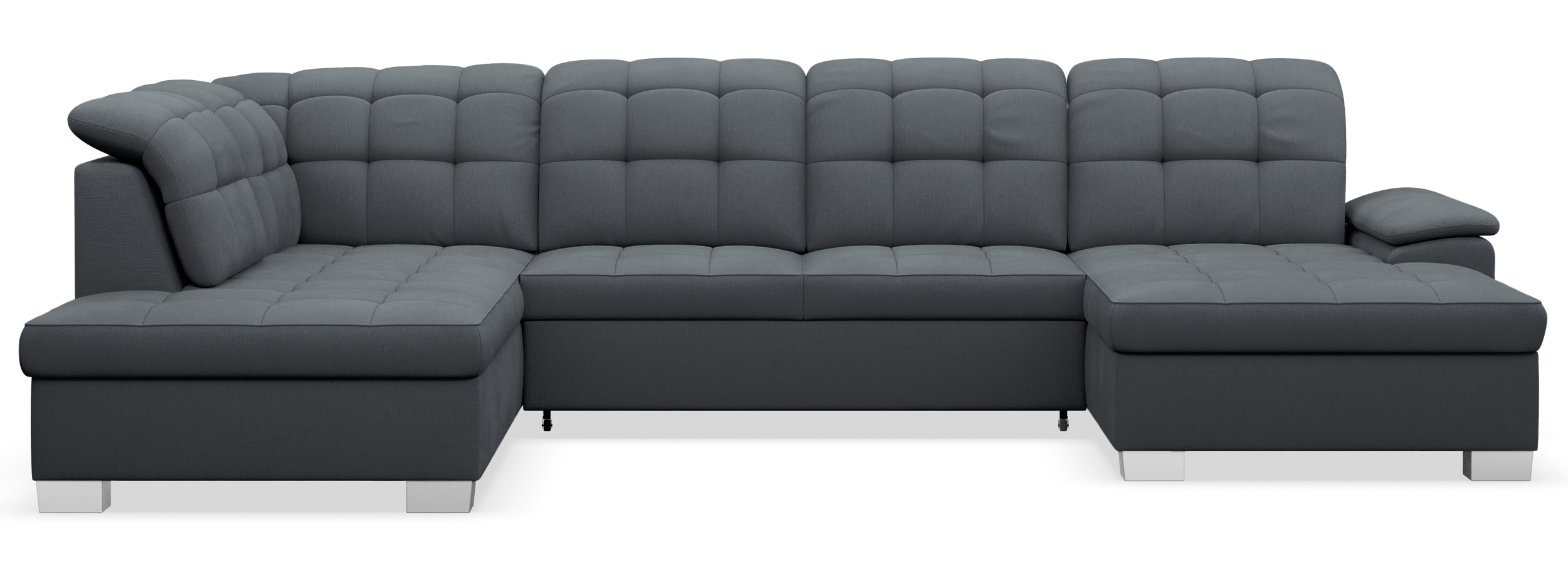 selsey-jamaal-ecksofa-u-form-rechts-dunkelgrau-geflecht-mit-schlaffunktion-und-s image 1