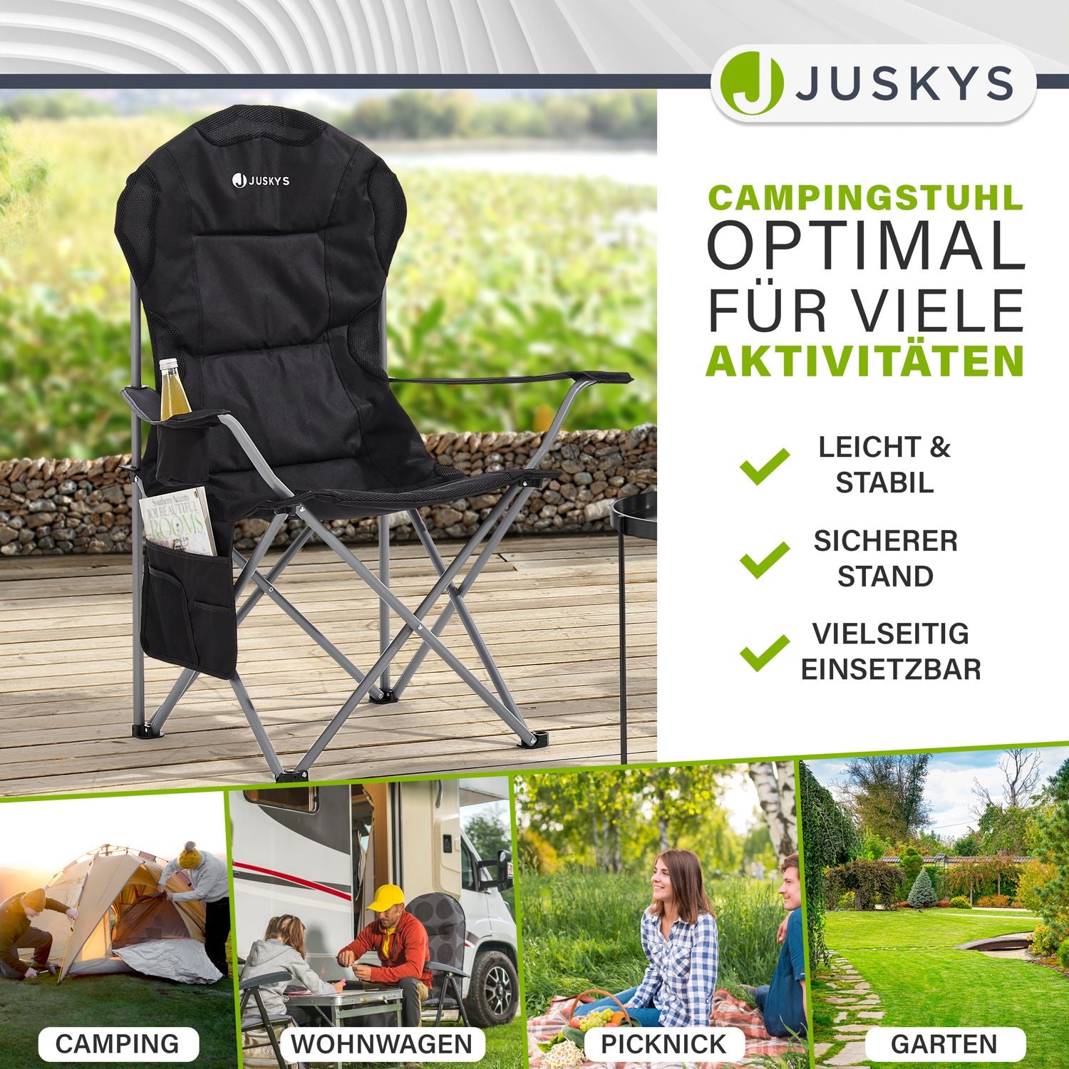 juskys-lido-campingstuhl-schwarz-faltstuhl-mit-getr-nkehalter-und-tasche image 2