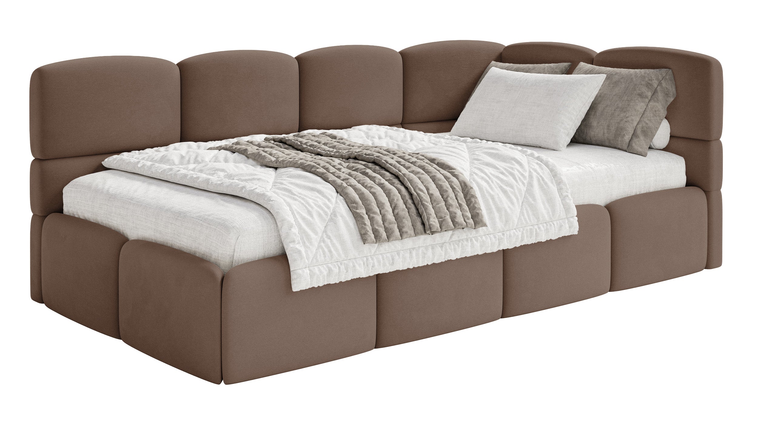 selsey-cloudy-jugendbett-120x200-rechts-braun-velours-mit-matratze-und-stauraum image 1