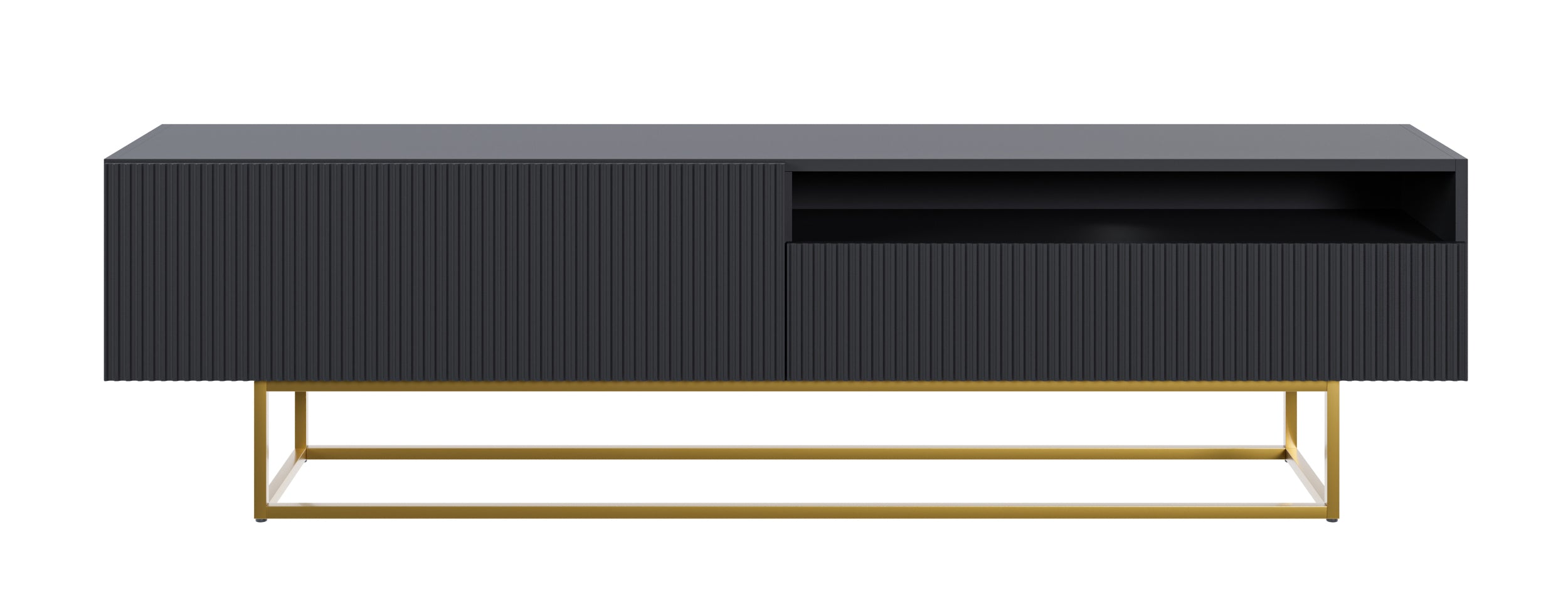 selsey-veldio-tv-schrank-175-cm-mit-gefr-ster-front-und-nische-schwarz-mit-golde image 4