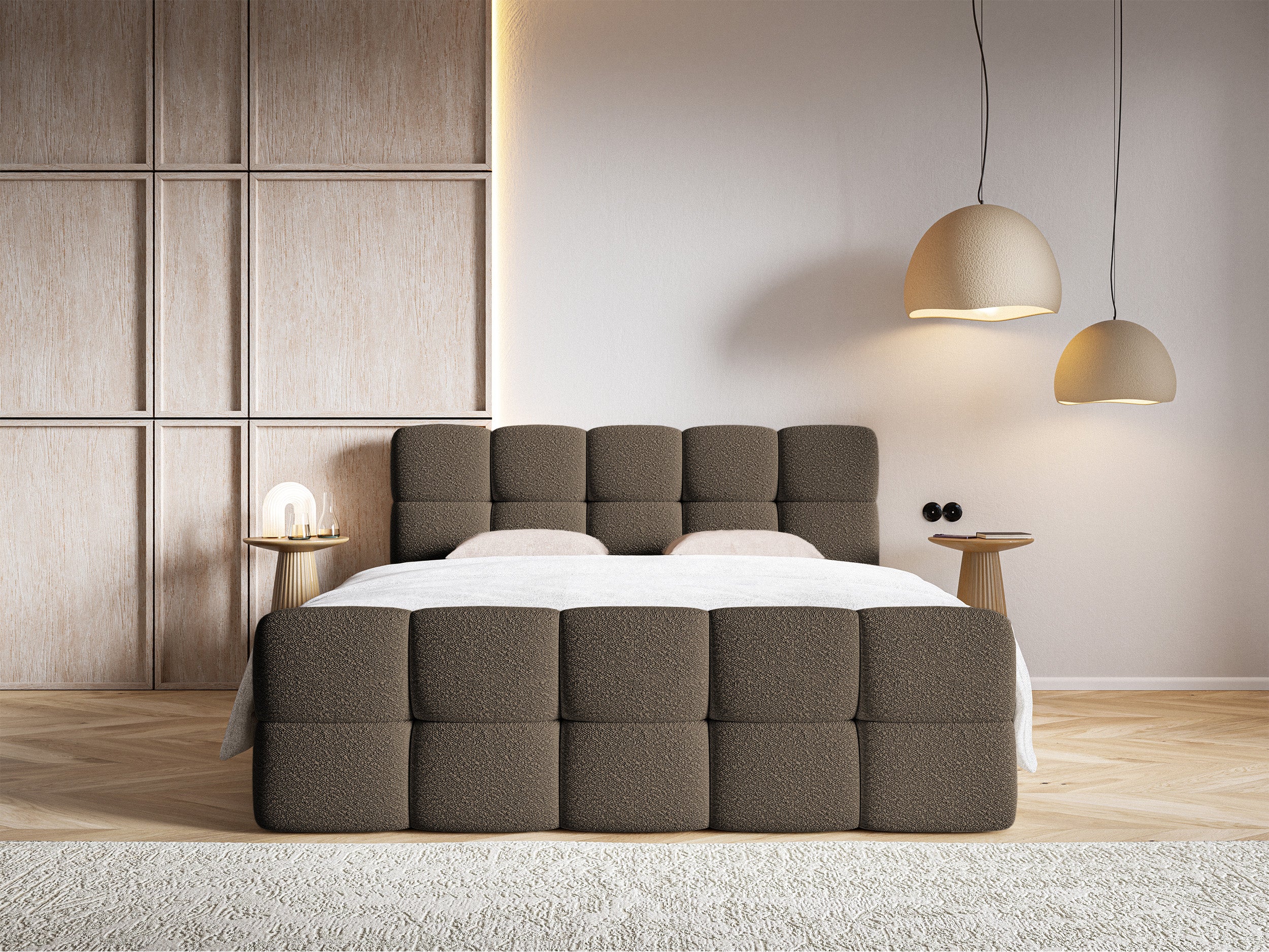 selsey-cloudy-kontinentalbett-160x200-cm-mit-stauraum-und-topper-braunes-boucl image 1