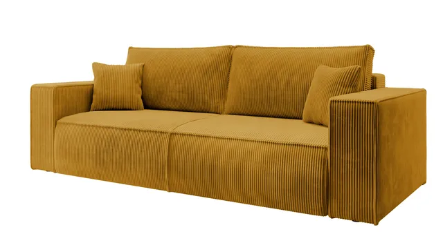 selsey-farese-3-sitzer-schlafsofa-senfgelber-cord-mit-stauraum image 1