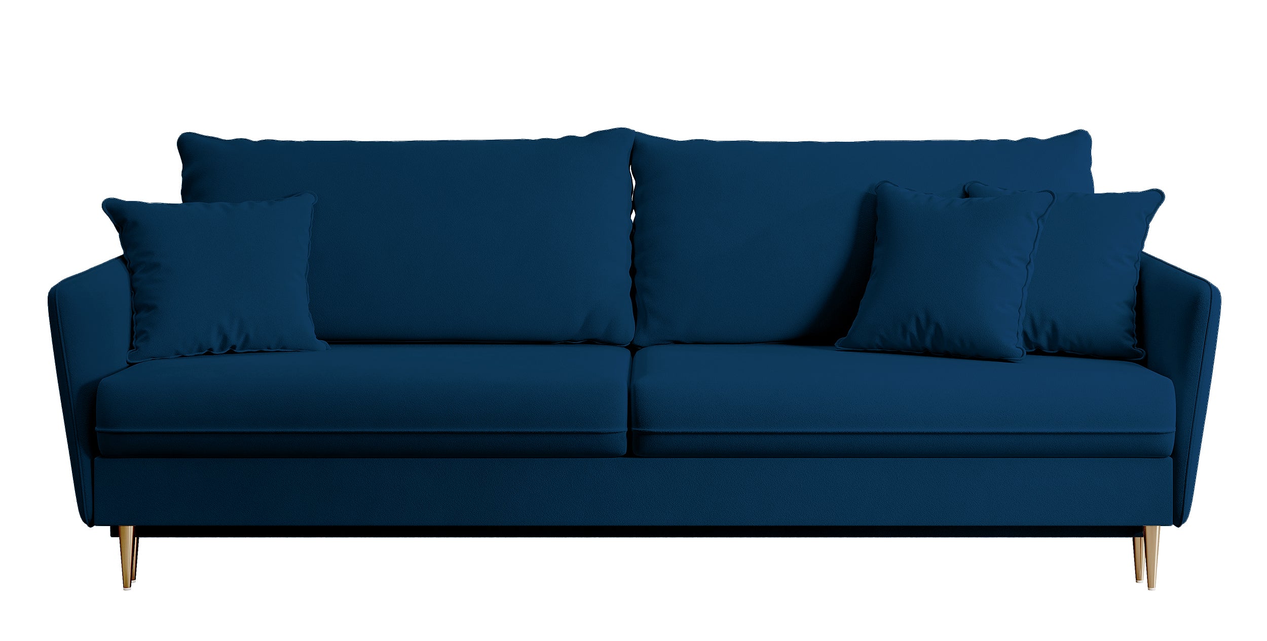 selsey-volio-3-sitzer-schlafsofa-samtvelours-marineblau-wasserabweisend-goldbein image 1