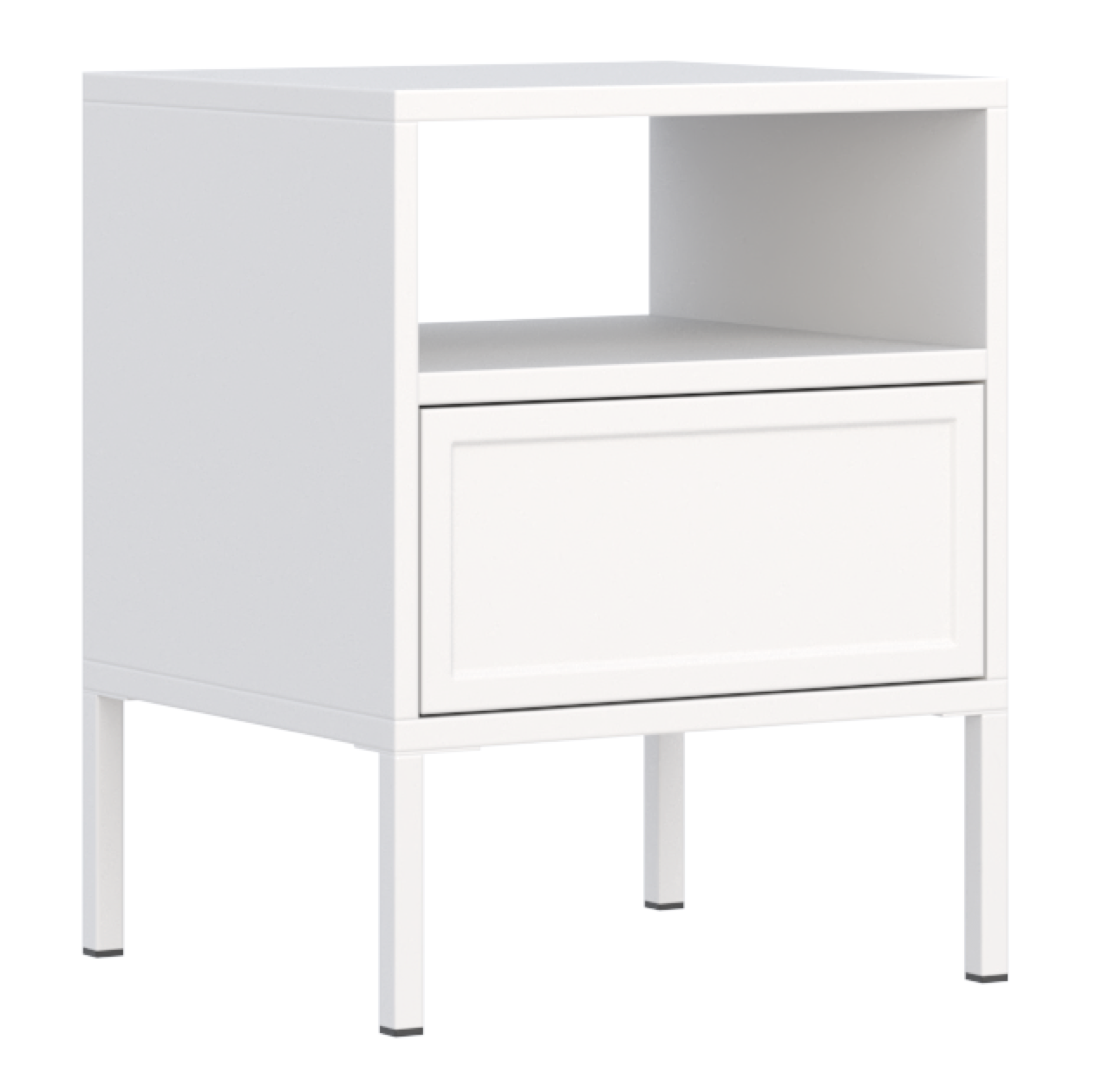 selsey-velveto-nachttisch-45-cm-mit-schublade-wei image 1