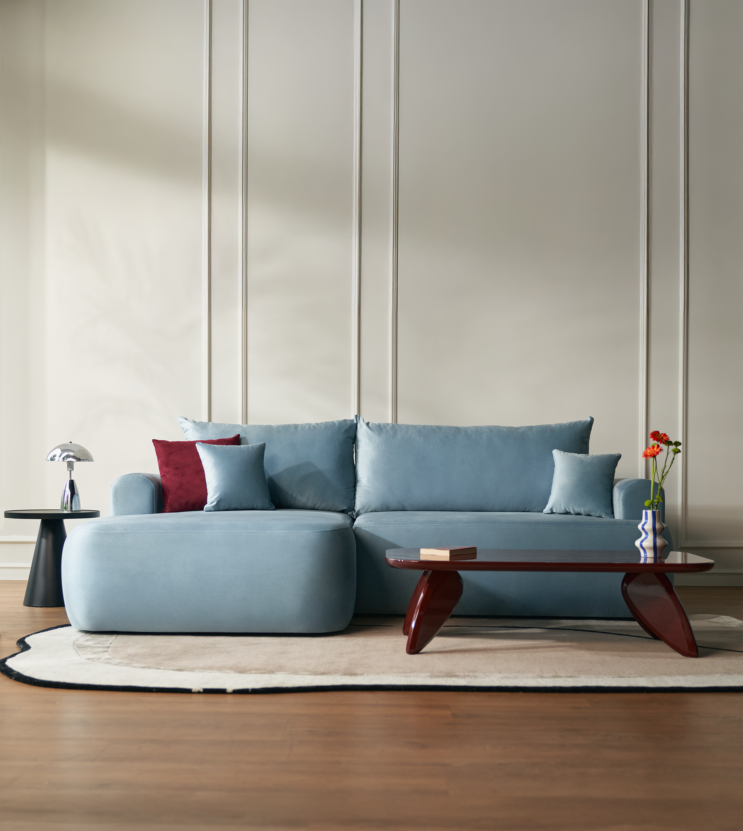 selsey-ovo-ecksofa-mit-schlaffunktion-l-form-links-mit-stauraum-hellblauer-samt image 4