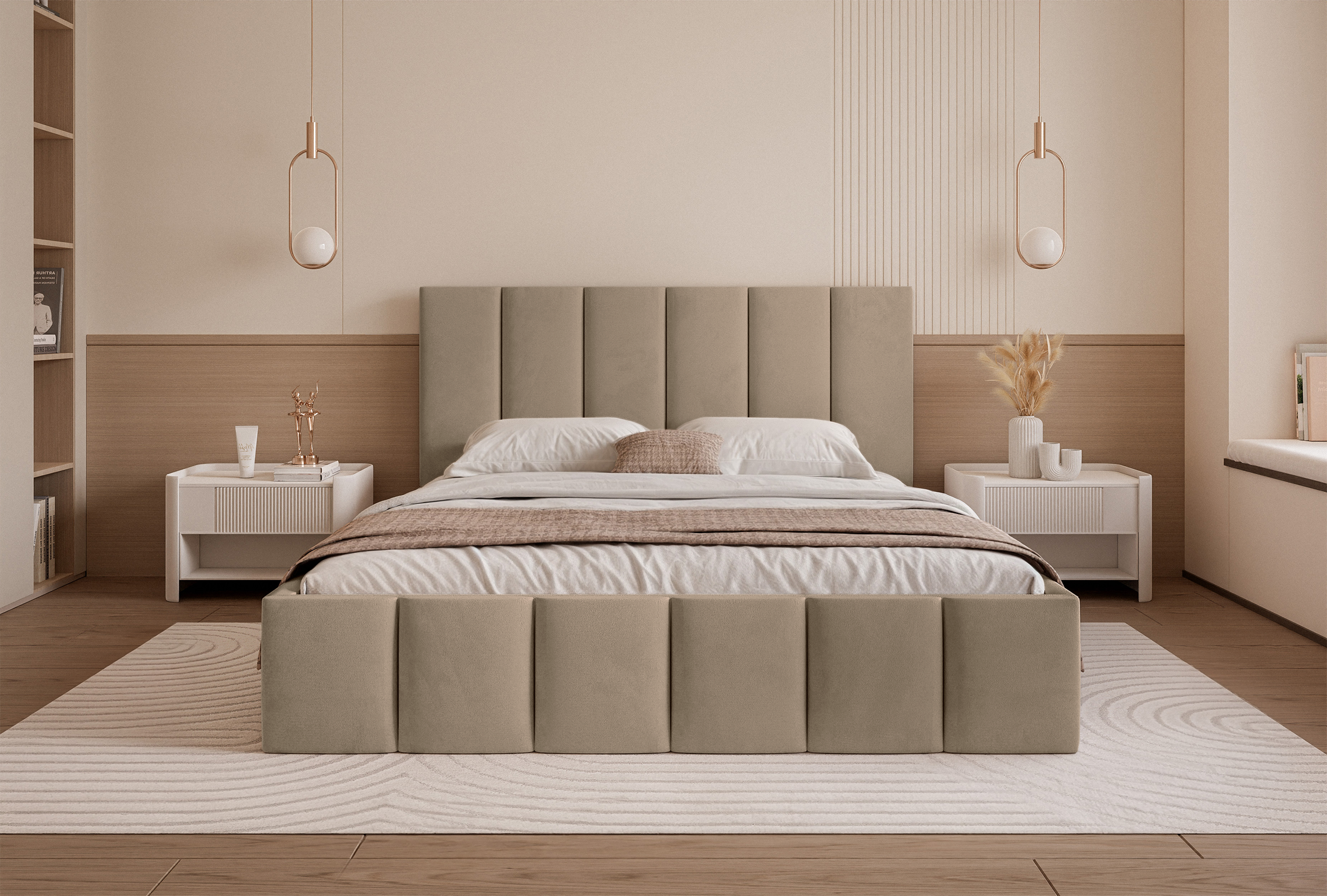 selsey-sarafino-polsterbett-180x200-cm-mit-bettkasten-dunkelbeiger-samt-metallra-2 image 3
