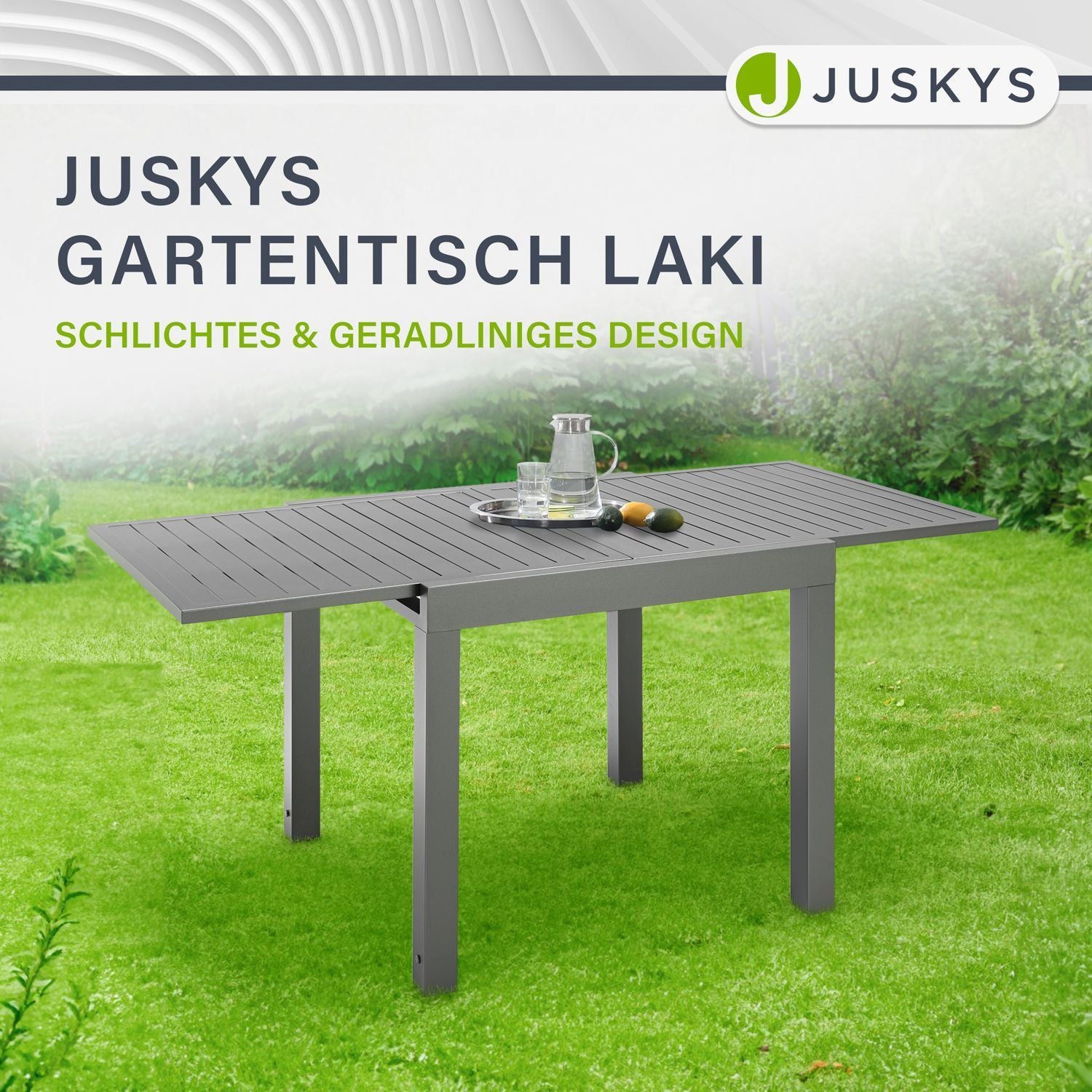 juskys-gartentisch-laki-70x70-cm-grau-ausziehbarer-aluminium-esstisch image 2