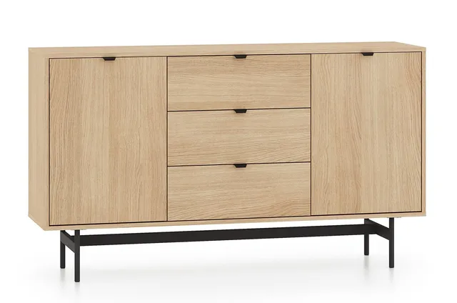 selsey-reynos-zweit-rige-kommode-mit-drei-schubladen-150-cm-eiche-mavelie image 1