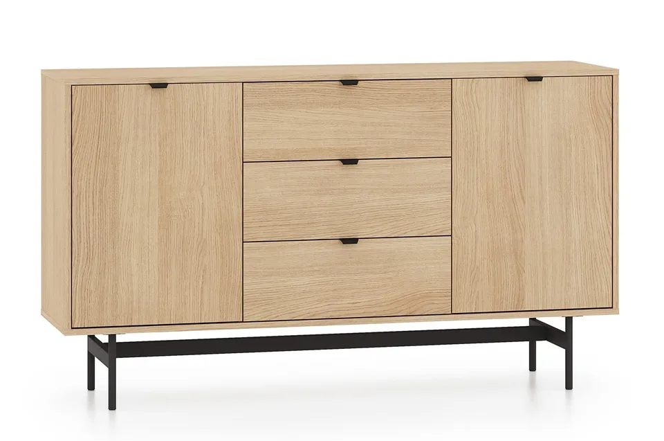 selsey-reynos-zweit-rige-kommode-mit-drei-schubladen-150-cm-eiche-mavelie image 1