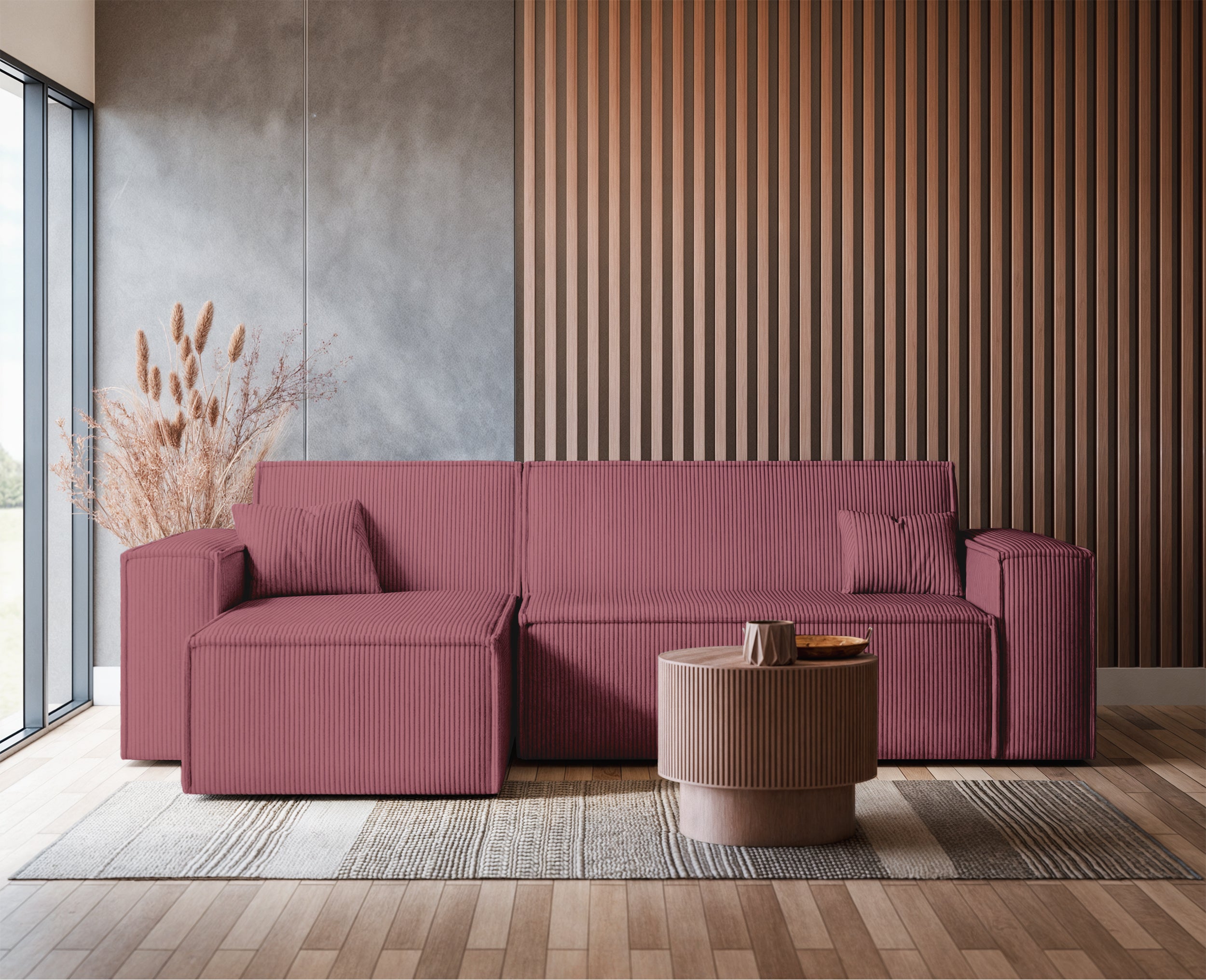 selsey-ecksofa-scarlo-l-f-rmig-mit-schlaffunktion-und-stauraum-dunkelrosa-cord-u image 8