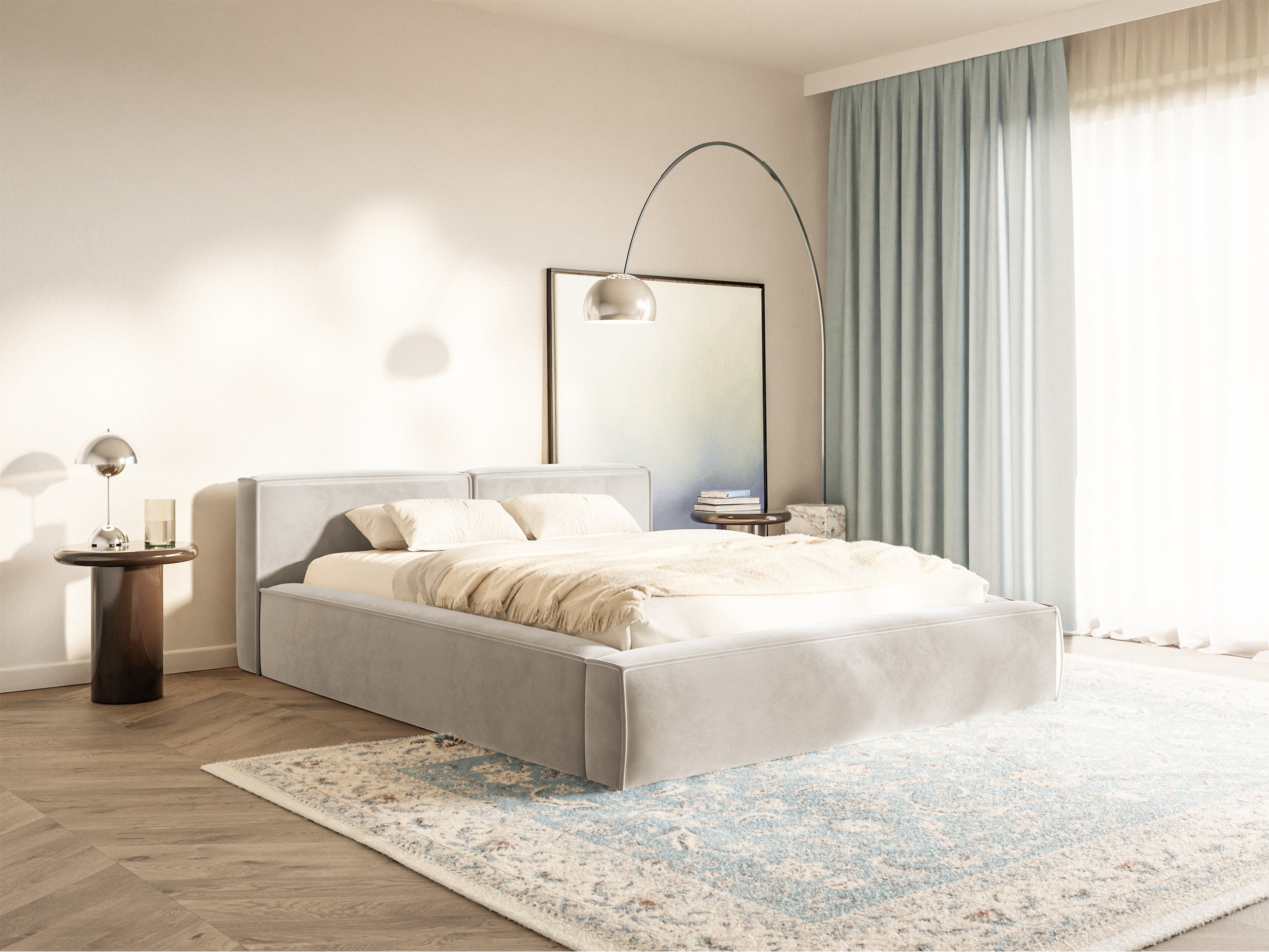 selsey-tilves-slim-low-polsterbett-160x200-cm-mit-stauraum-grau-beige-samt image 2
