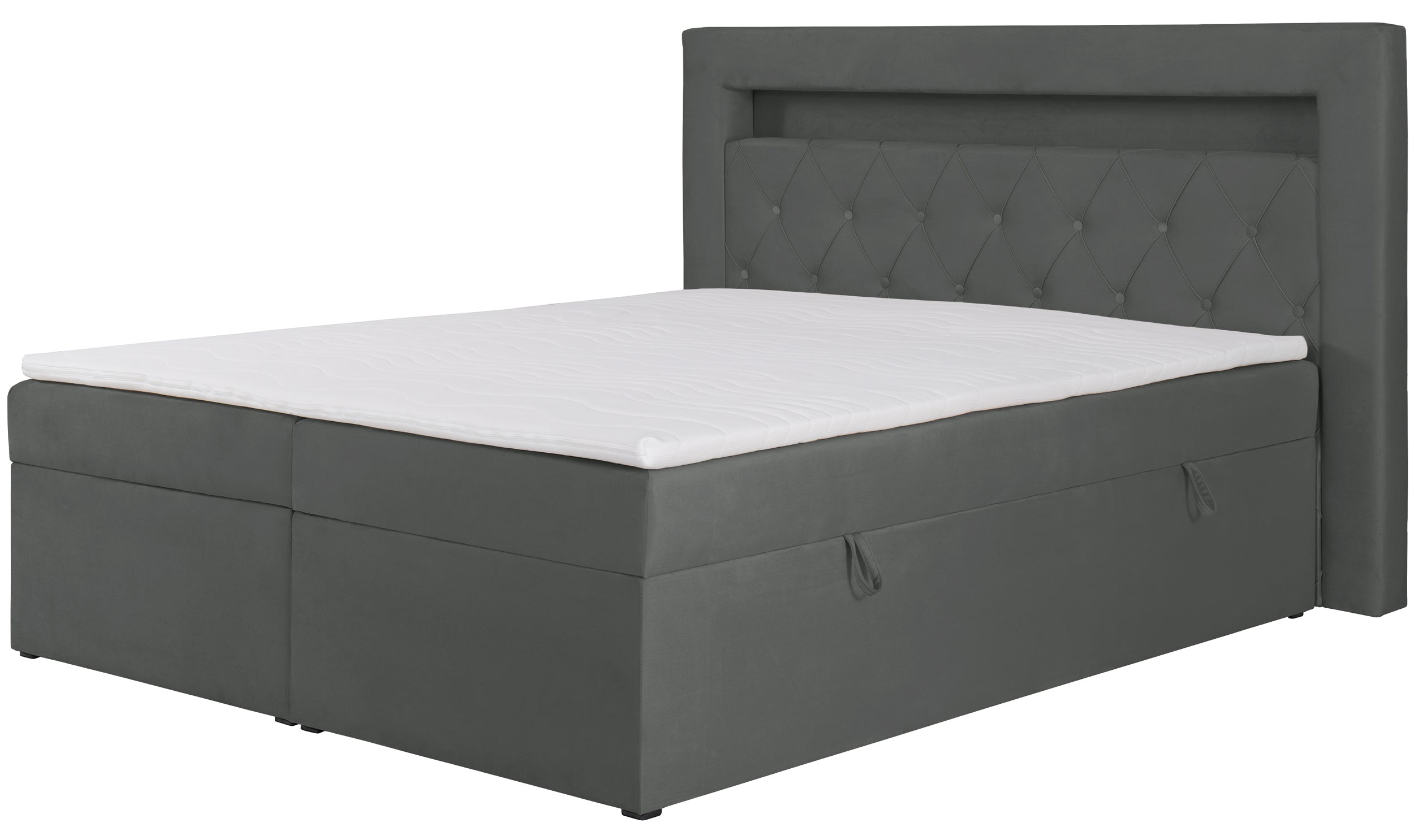 selsey-goldess-boxspringbett-140x200-cm-mit-stauraum-und-led-dunkelgrauer-samt image 3