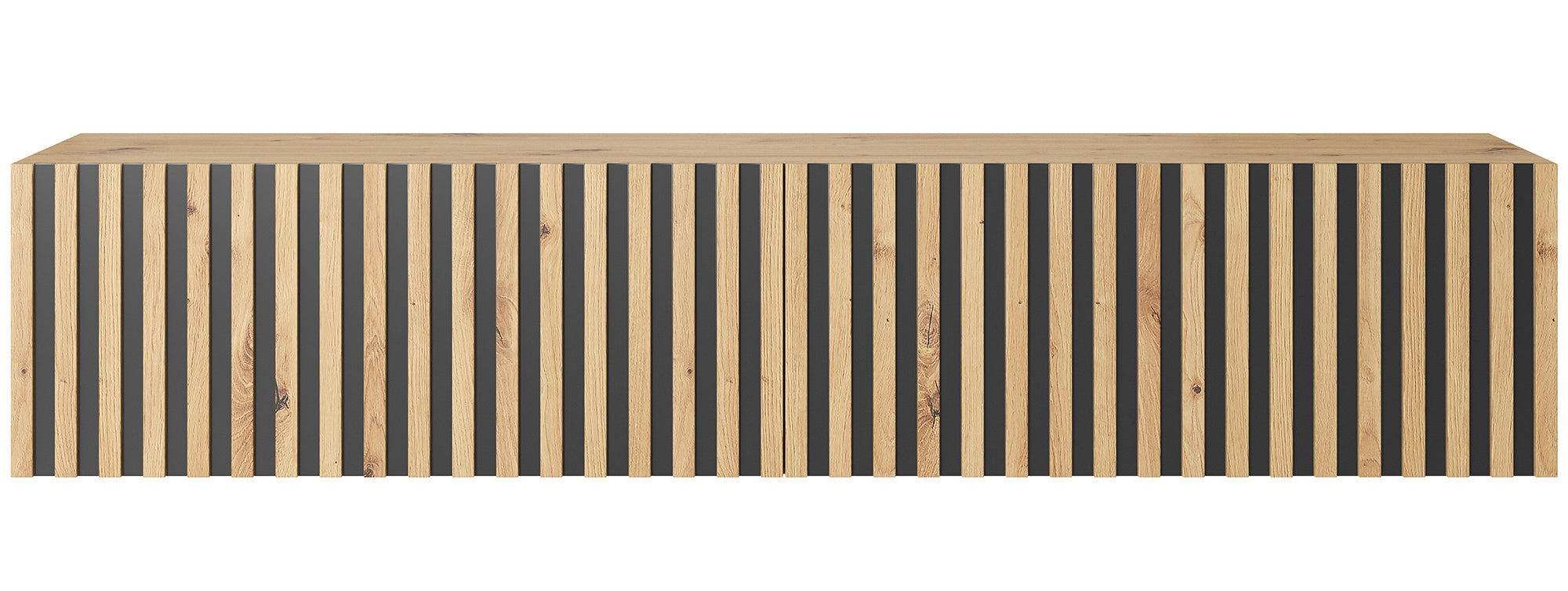 selsey-telire-tv-schrank-138-6-cm-artisan-eiche-mit-lamellenfront-schwarze-eins- image 6