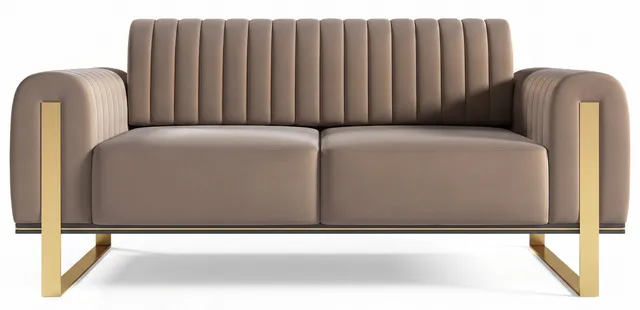 selsey-parissa-zweisitziges-sofa-brauner-samt image 1