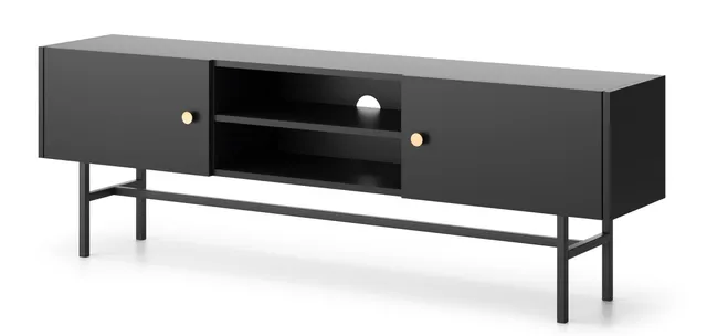 selsey-divenos-tv-schrank-155-cm-zweifl-gelig-mit-nischen-schwarz image 1
