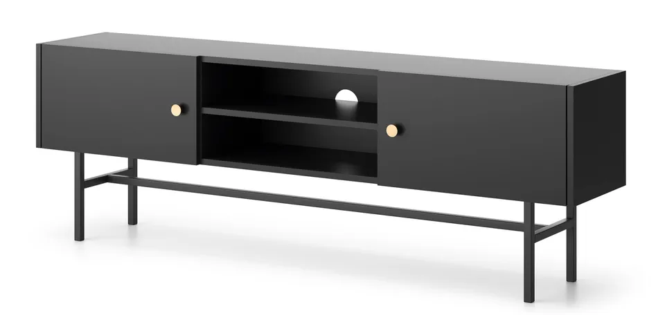 selsey-divenos-tv-schrank-155-cm-zweifl-gelig-mit-nischen-schwarz image 1
