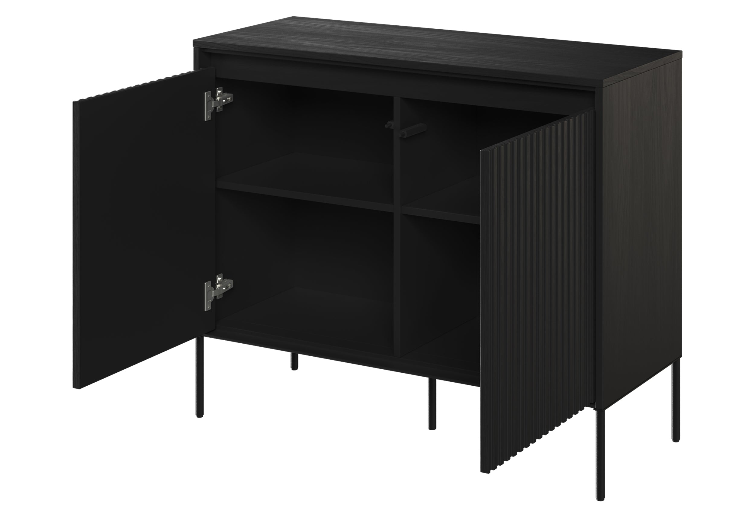 selsey-trend-zweit-rige-kommode-98-cm-mit-led-schwarz image 3