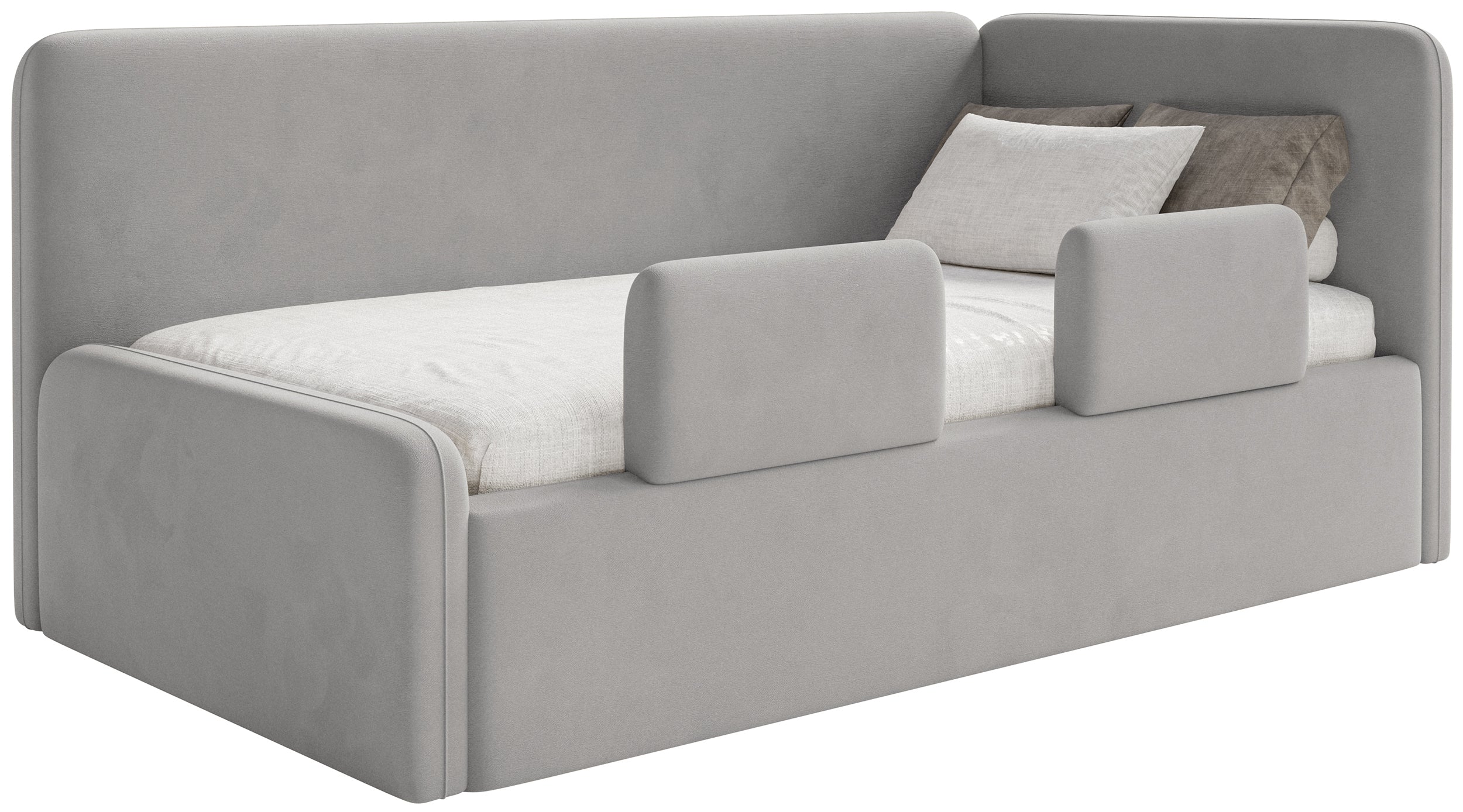 selsey-fanklo-jugendbett-90x200-cm-rechtsseitig-mit-stauraum-hellgrauer-velours image 1