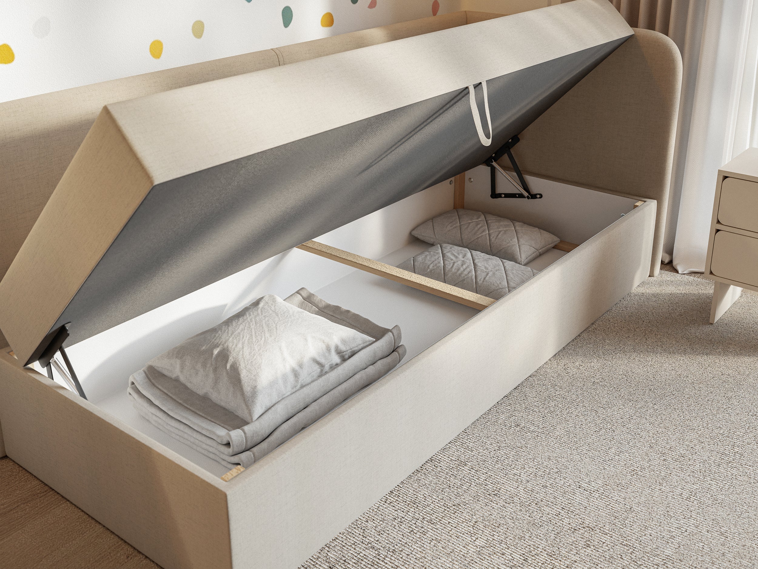 selsey-calmmo-jugendbett-90x200-cm-rechtsseitig-mit-stauraum-hellbeige-chenille image 5
