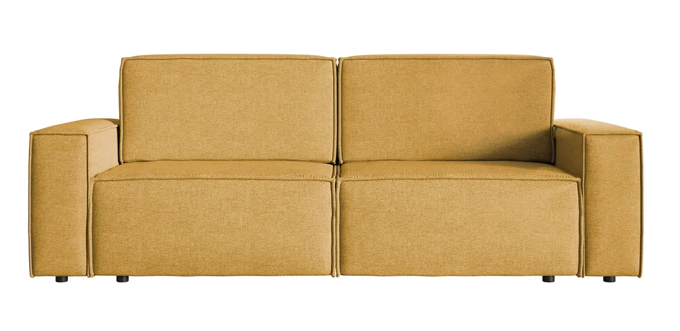 selsey-copertino-dreisitziges-ausklappbares-sofa-senfgelb-pflegeleichtes-geflech image 1