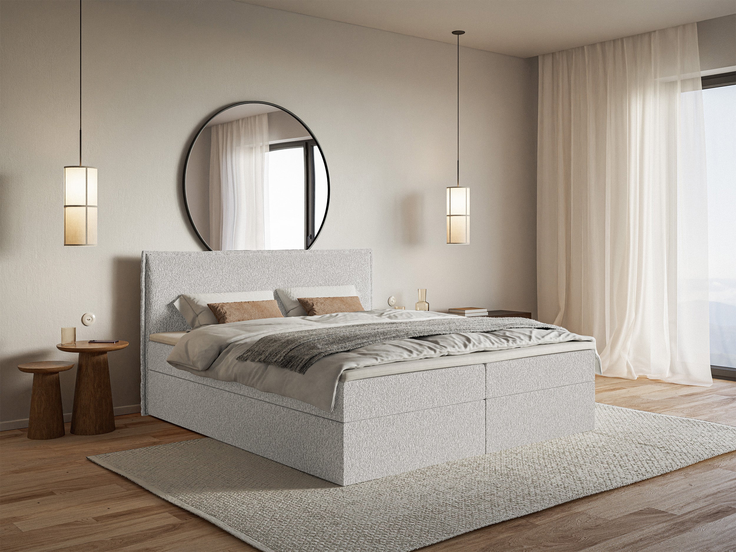 selsey-softie-kontinentalbett-140x200-cm-hellgrau-chenille-mit-topper image 2