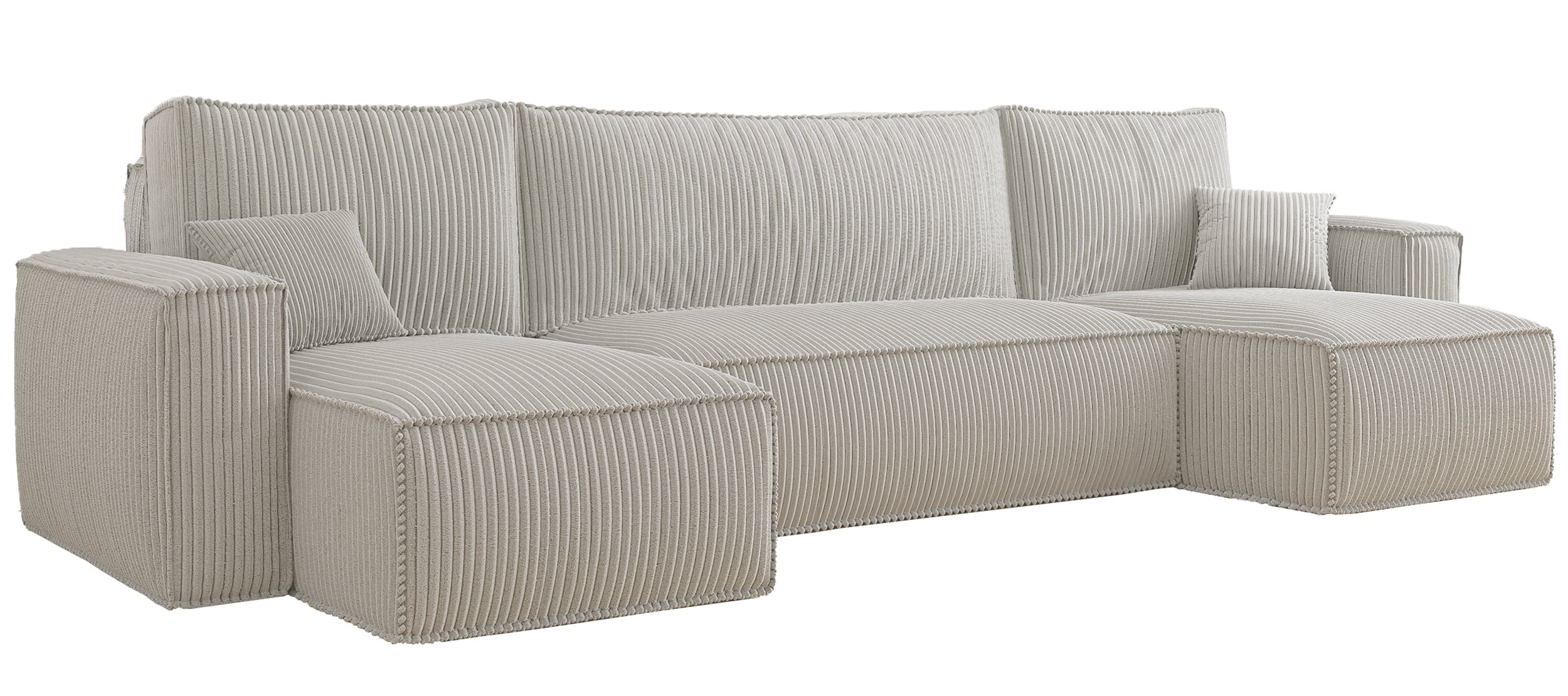 selsey-scarlo-ecksofa-u-mit-schlaffunktion-und-stauraum-hellbeige-cord image 2
