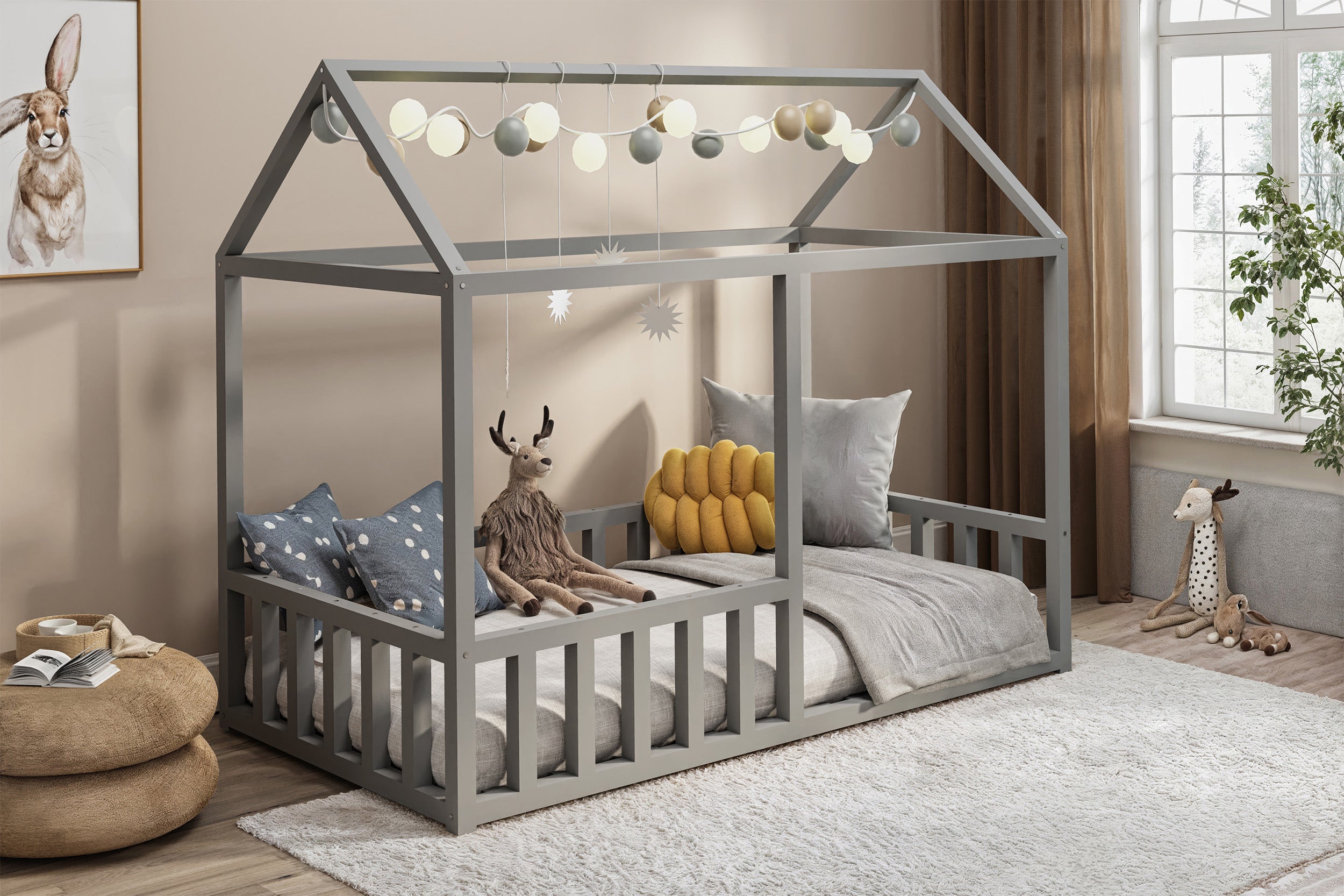 selsey-vistena-hausbett-75x160-cm-mit-matratze-grau image 4