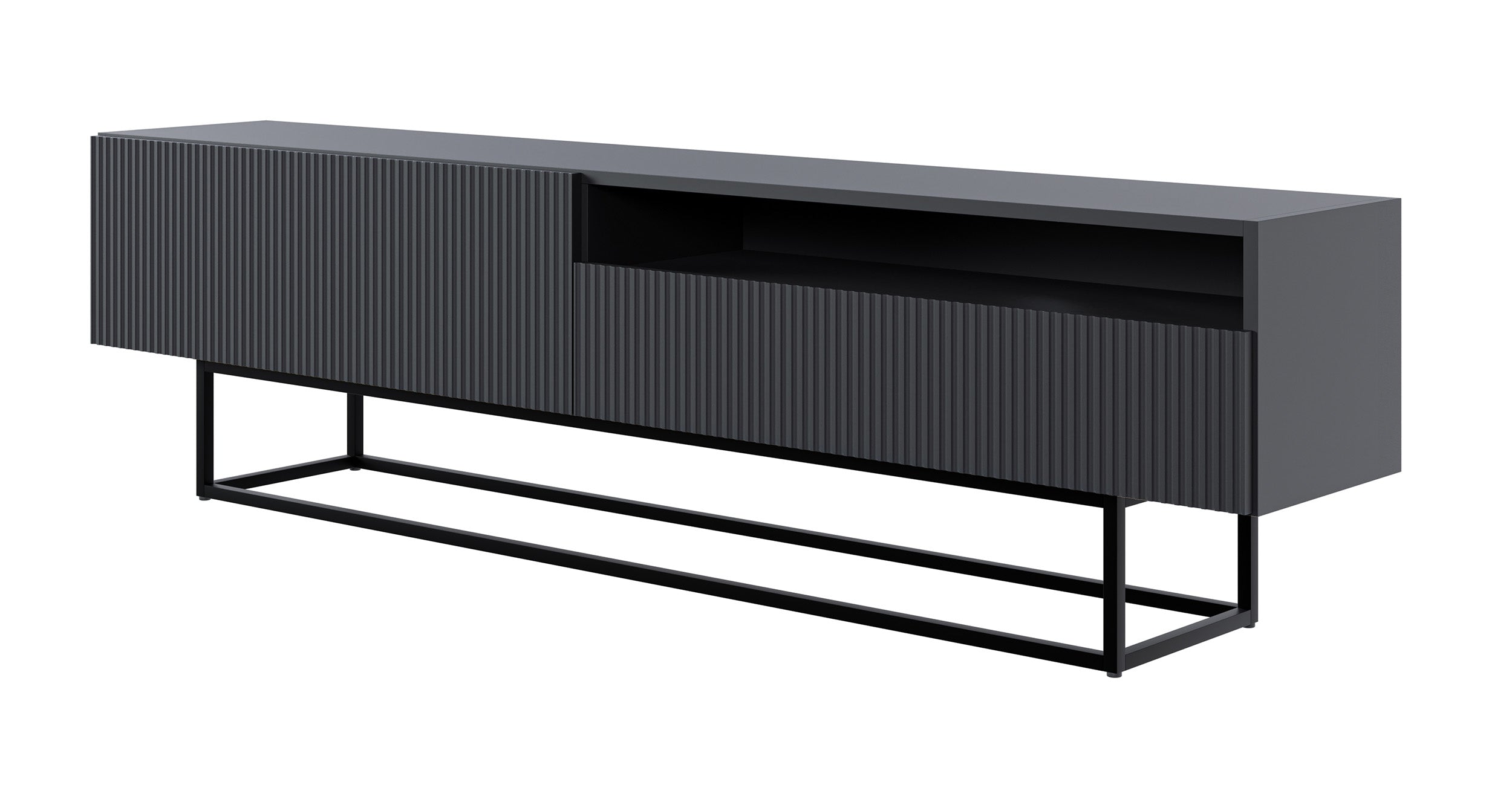 selsey-veldio-tv-schrank-175-cm-schwarz-mit-nische-gefr-ste-front image 2