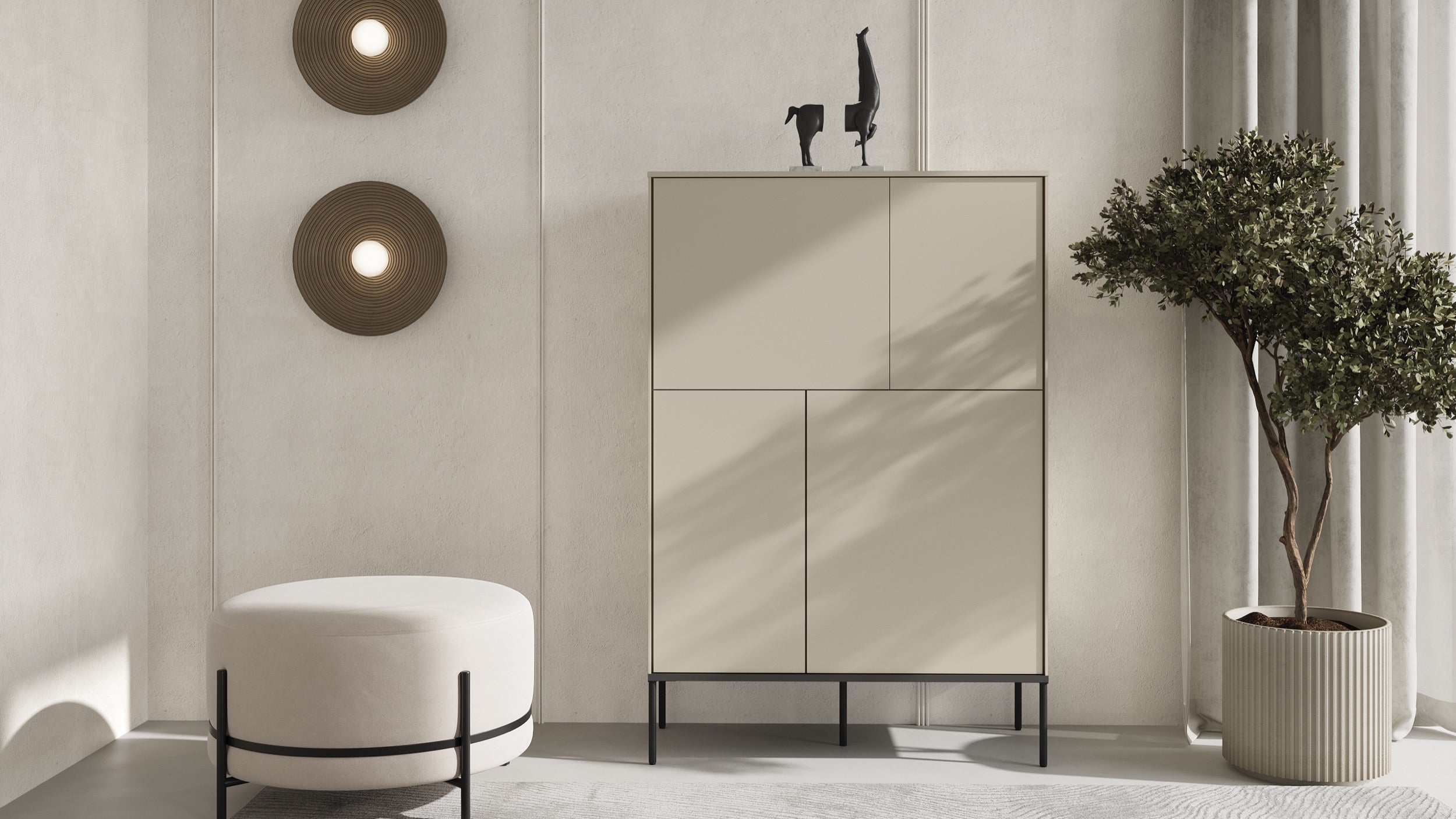 selsey-bellezo-viert-rige-kommode-95-cm-creme-mit-push-open image 3