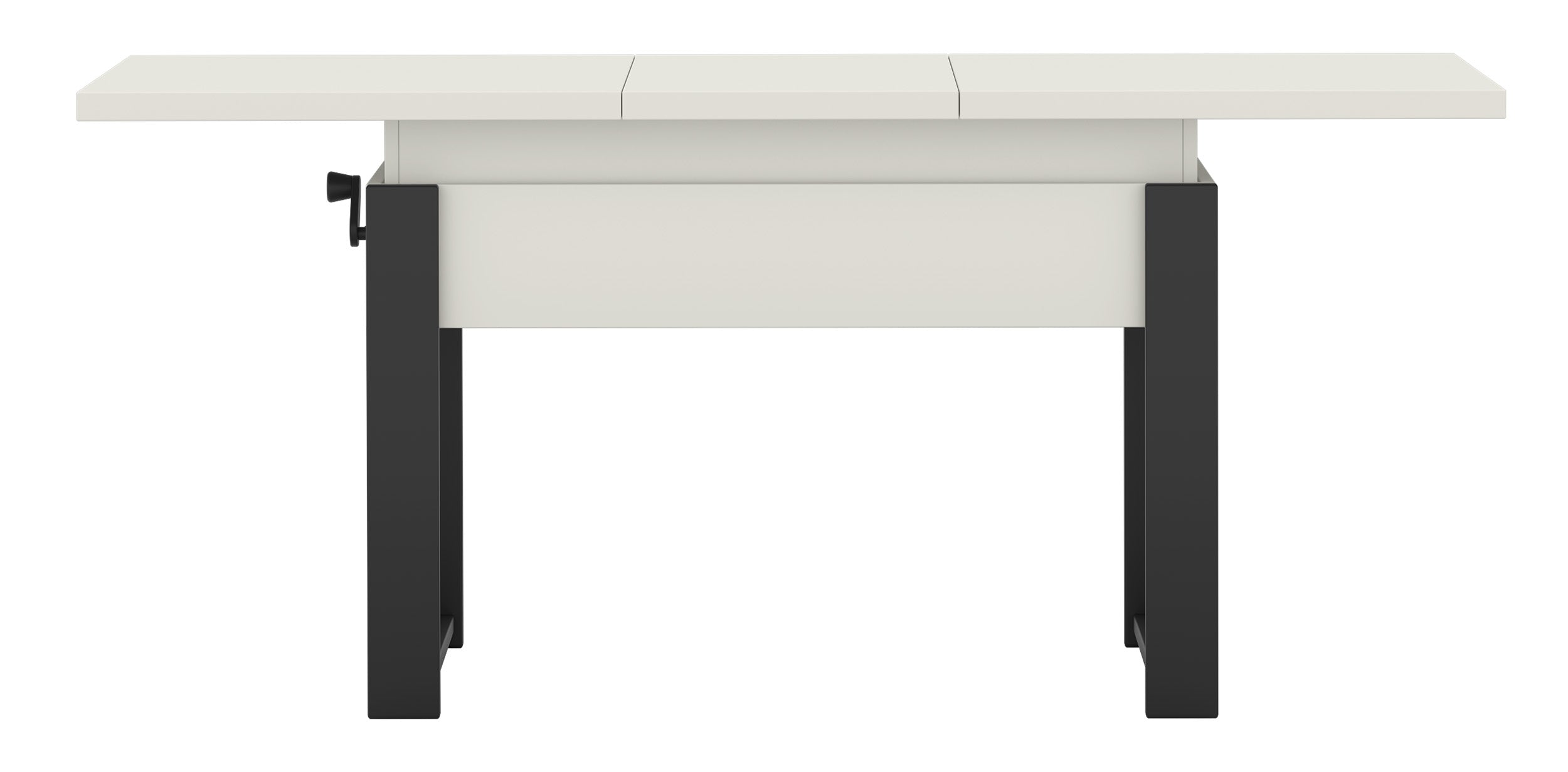 selsey-hugo-ausziehbarer-couchtisch-120-157-x67-cm-alpenwei-mit-schwarzen-beinen image 8