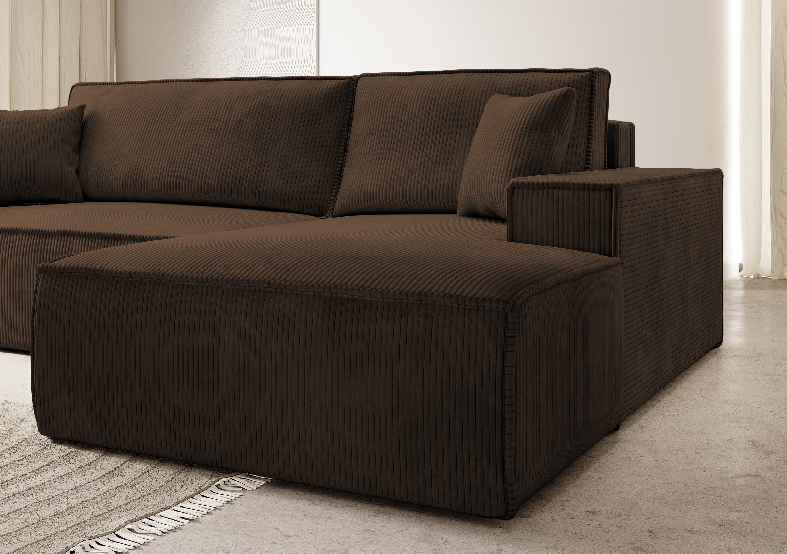 selsey-farese-new-ecksofa-l-form-rechts-mit-schlaffunktion-brauner-cord-stauraum image 4