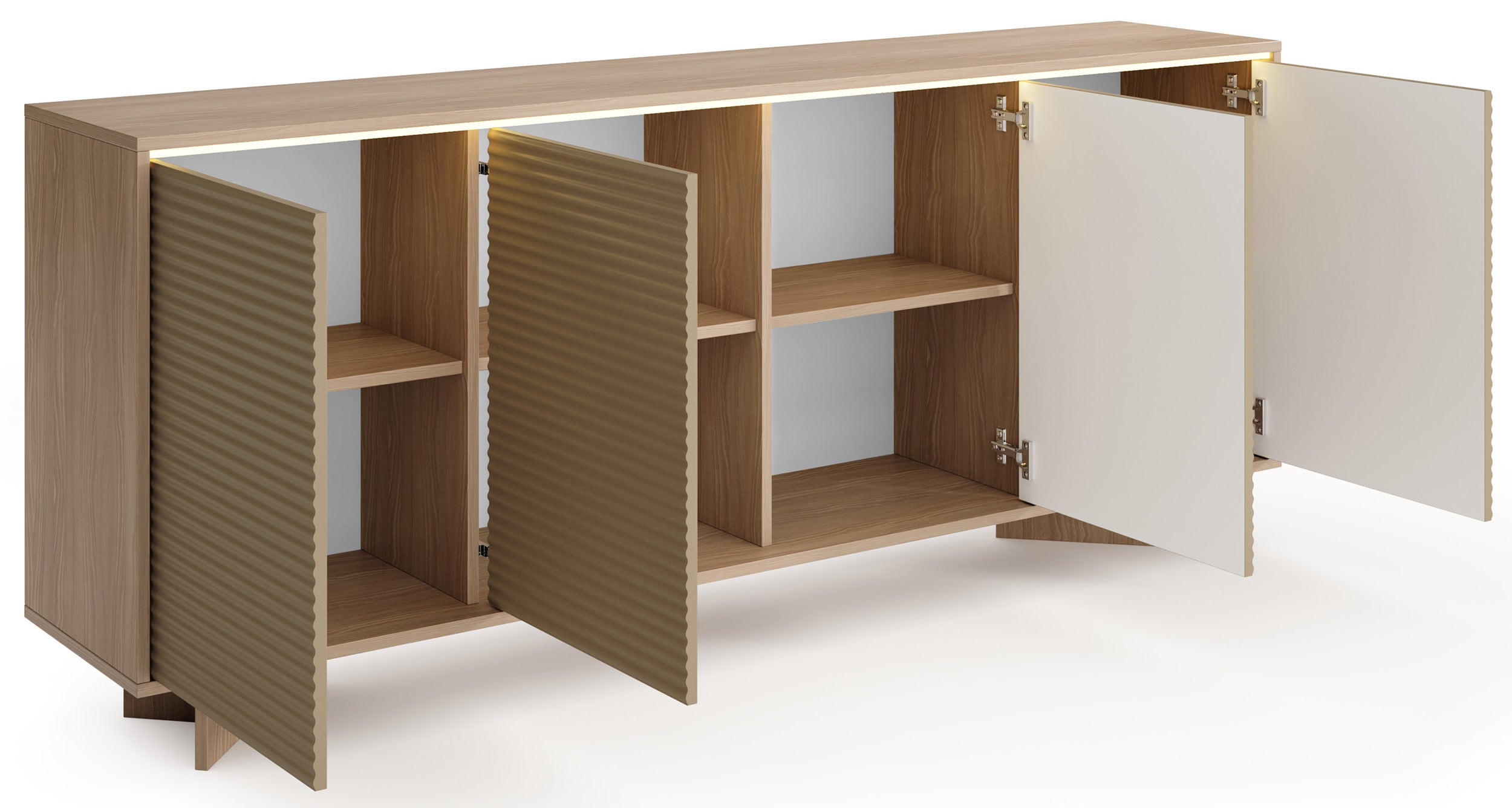 selsey-semi-4-t-rige-kommode-204-cm-mit-led-bolivar-natur-cappuccino image 3