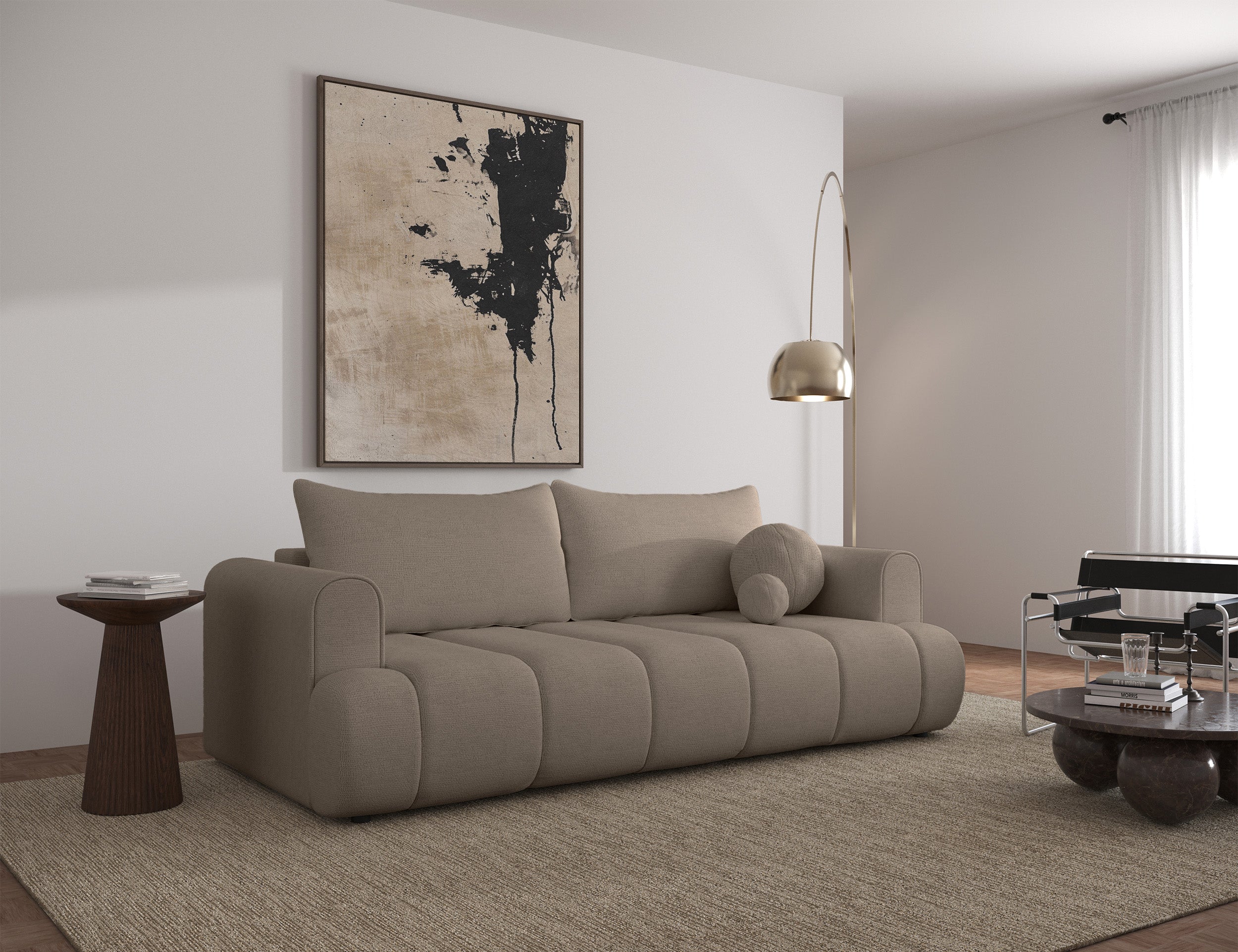 selsey-dandelino-dreisitziges-sofa-mit-schlaffunktion-chenille-beige-hydrophob image 3