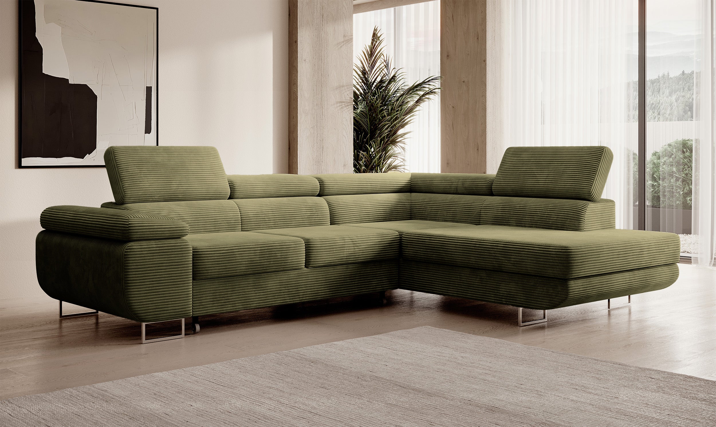 selsey-stevil-ecksofa-mit-schlaffunktion-l-form-rechts-mit-stauraum-olivgr-ner-c image 2